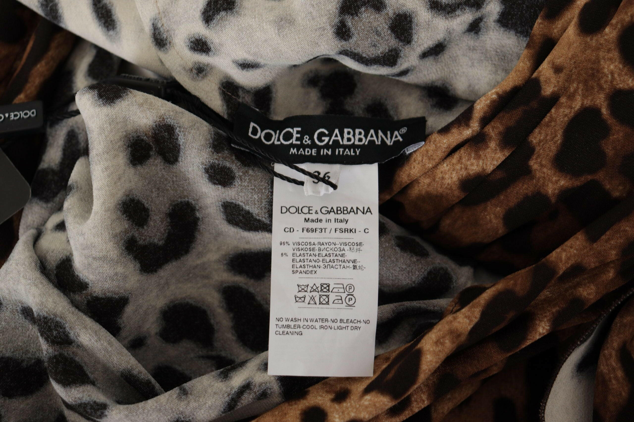 Dolce & Gabbana Brown Leopard Wrap A-line Maxi Viscose Dress -   -  Dolce & Gabbana.