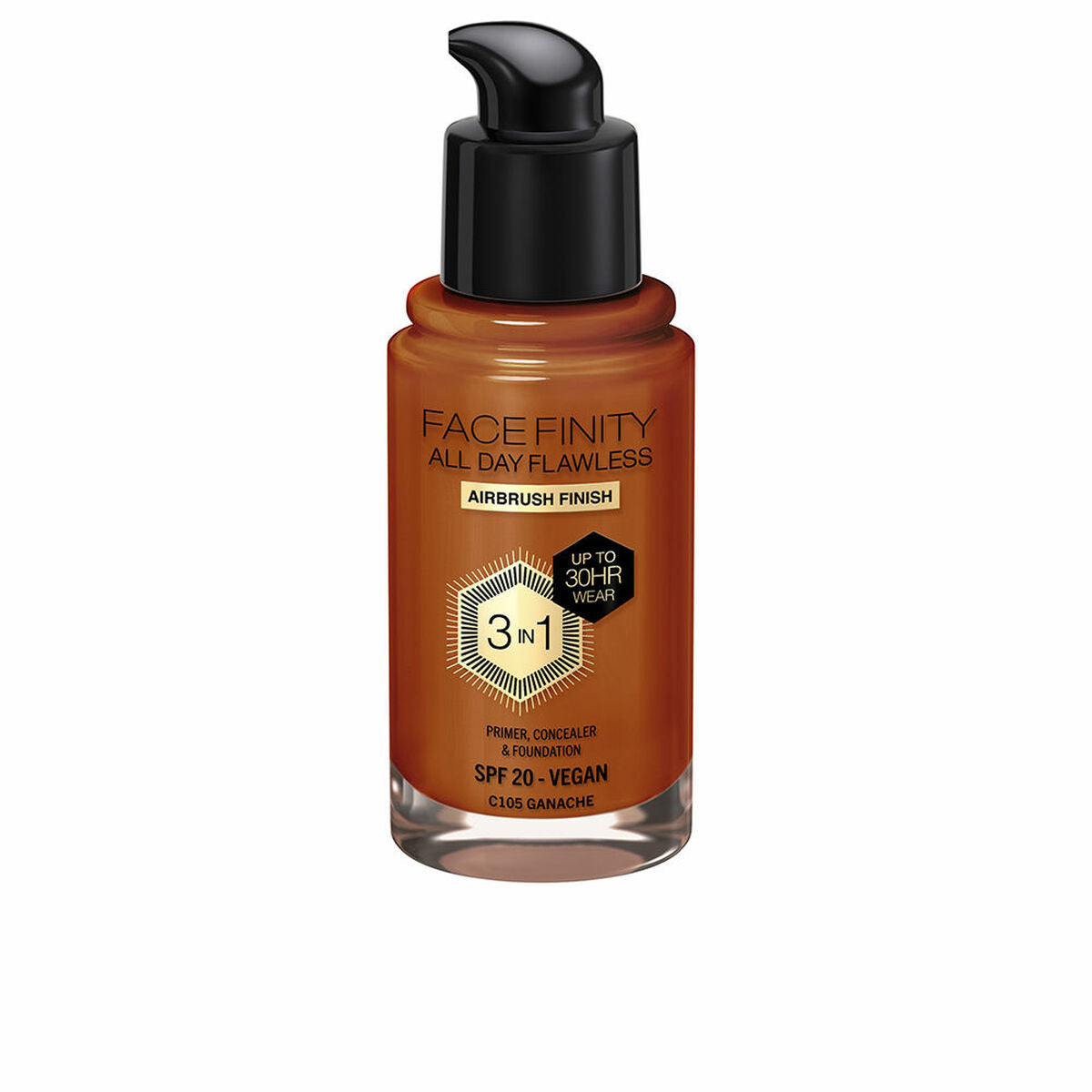 Crème Make-up Base Max Factor Face Finity All Day Flawless 3-in-1 Spf 20 Nº C105 Ganache 30 ml -  Beauty, Make-up -  Max Factor.