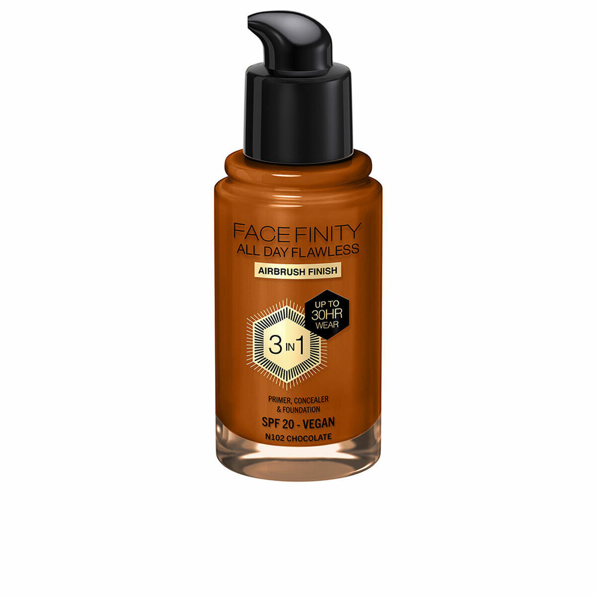 Crème Make-up Base Max Factor Face Finity All Day Flawless 3-in-1 Spf 20 Nº N102 Chocolate 30 ml -  Beauty, Make-up -  Max Factor.