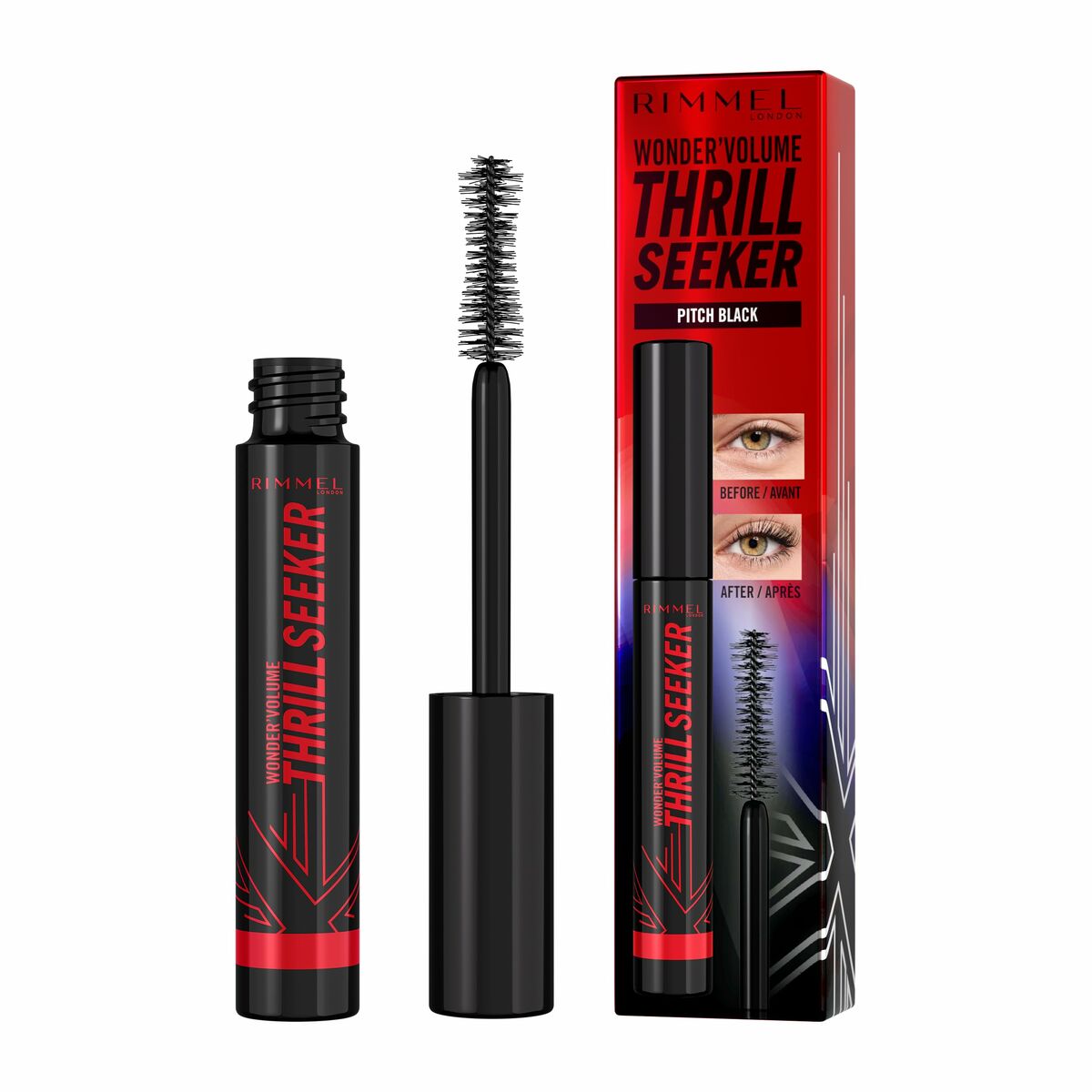 Mascara Rimmel London Volume Thrill Seeker Nº 004 Pitch Black 8 ml -  Beauty, Make-up -  Rimmel London.