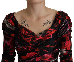 Dolce & Gabbana Black Floral Roses A-Line Sheath Gown Dress -   -  Dolce & Gabbana.