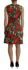 Dolce & Gabbana Multicolor Geranium Cotton Knee Length Dress -   -  Dolce & Gabbana.
