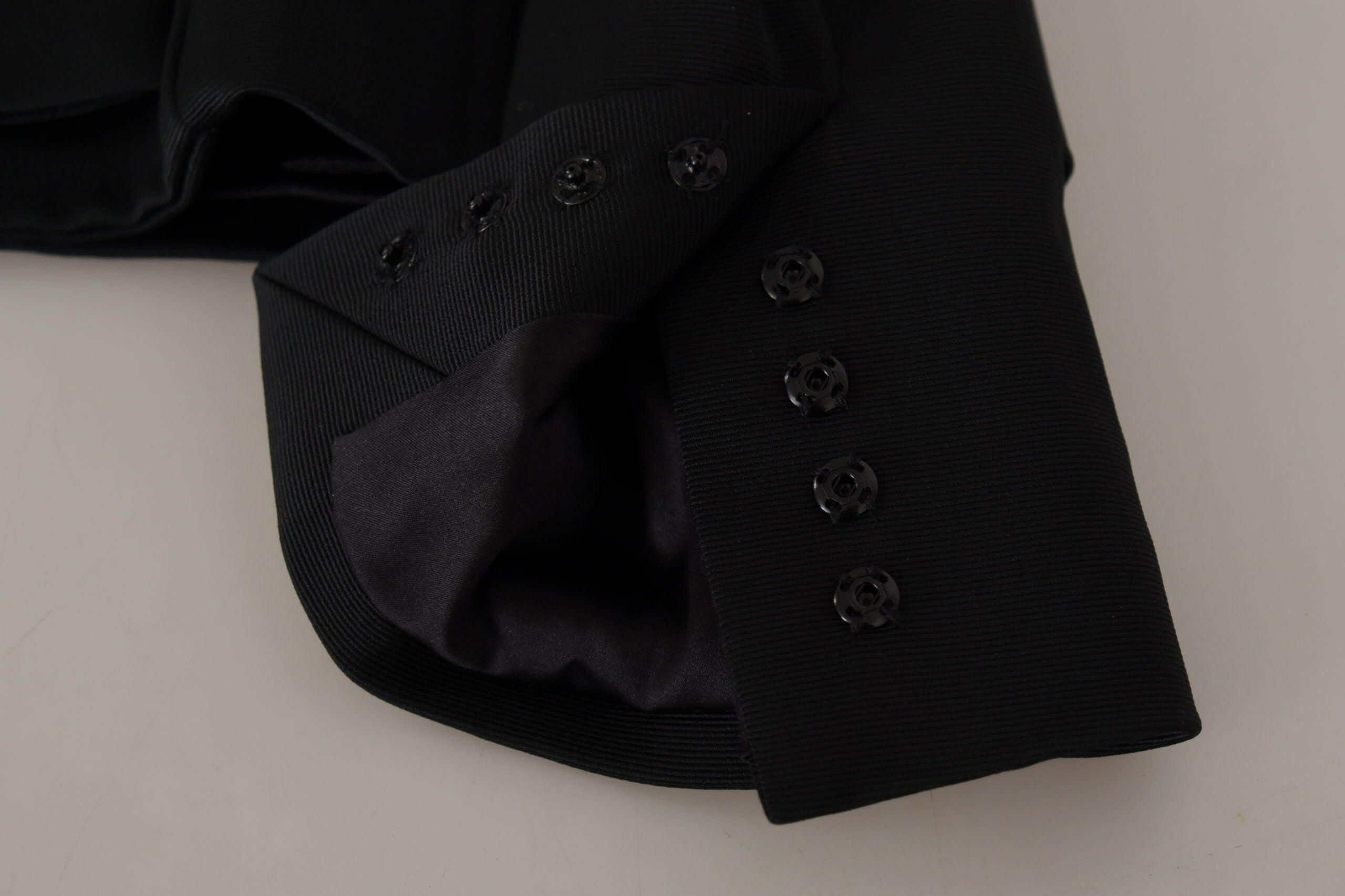 Dolce & Gabbana Black Slim Fit Long Sleeves Snap Jacket -   -  Dolce & Gabbana.
