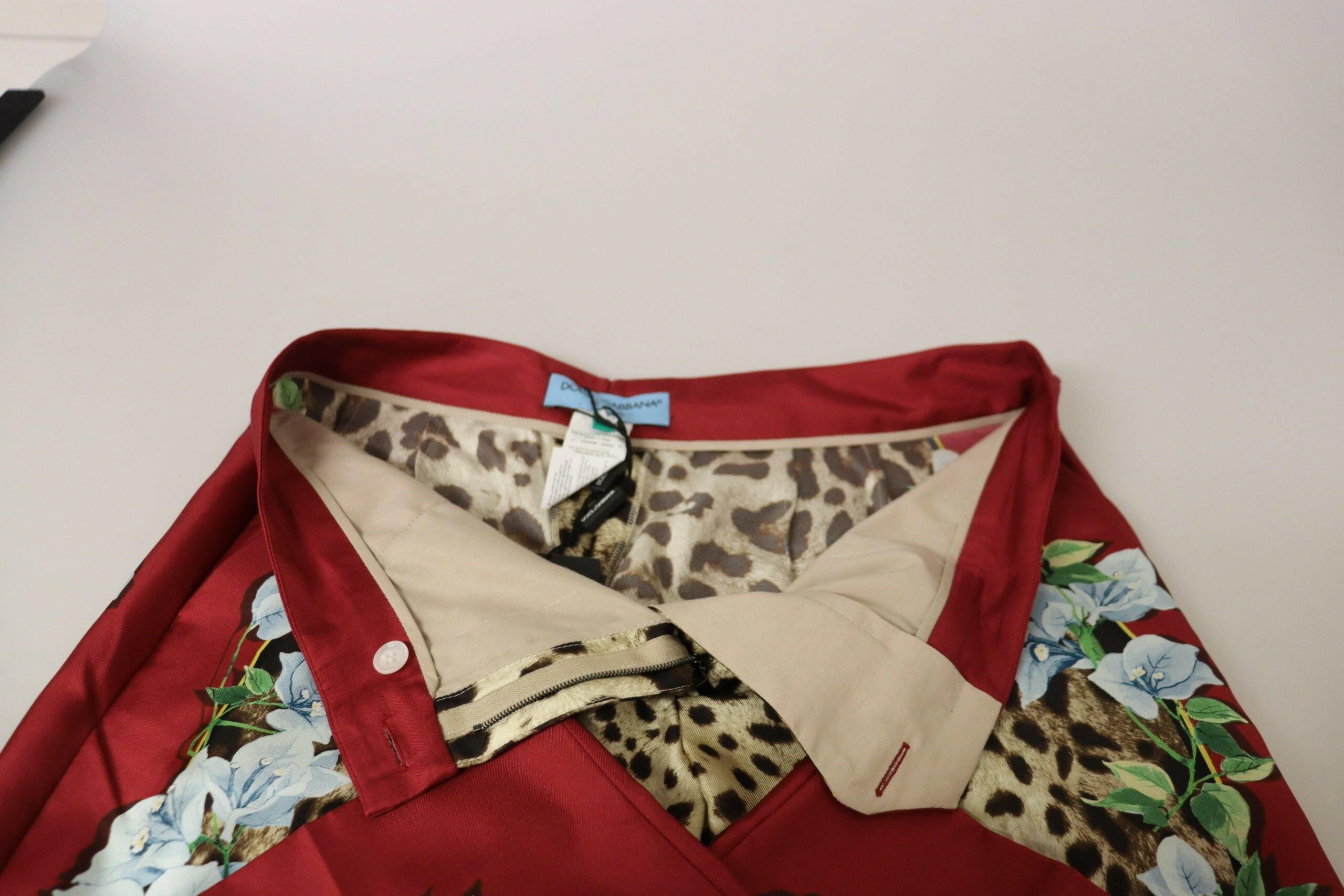Dolce & Gabbana Multicolor Leopard Flora Printed Mid Waist Trouser Pants -   -  Dolce & Gabbana.