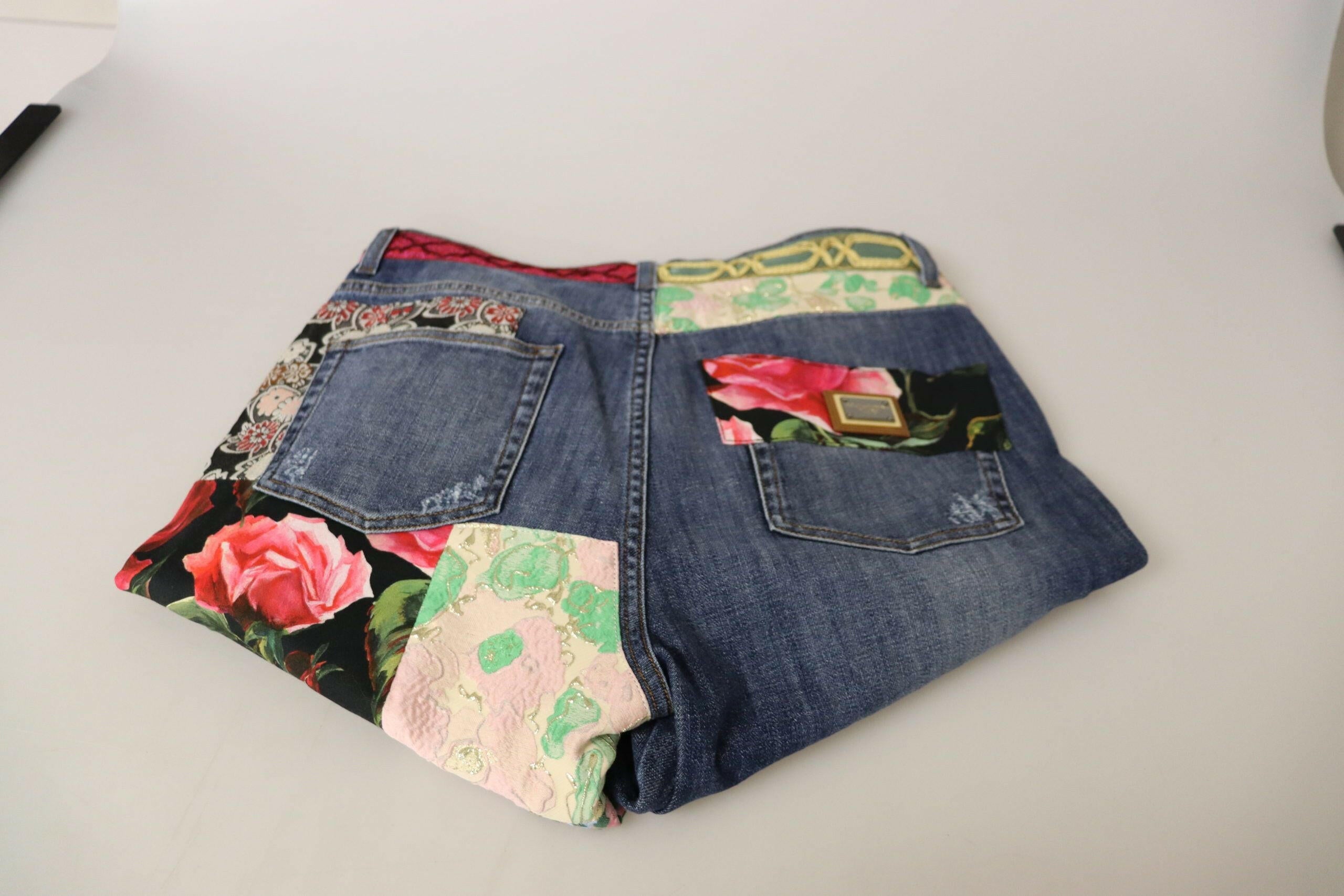 Dolce & Gabbana Blue Patchwork High Waist Denim Jeans -   -  Dolce & Gabbana.