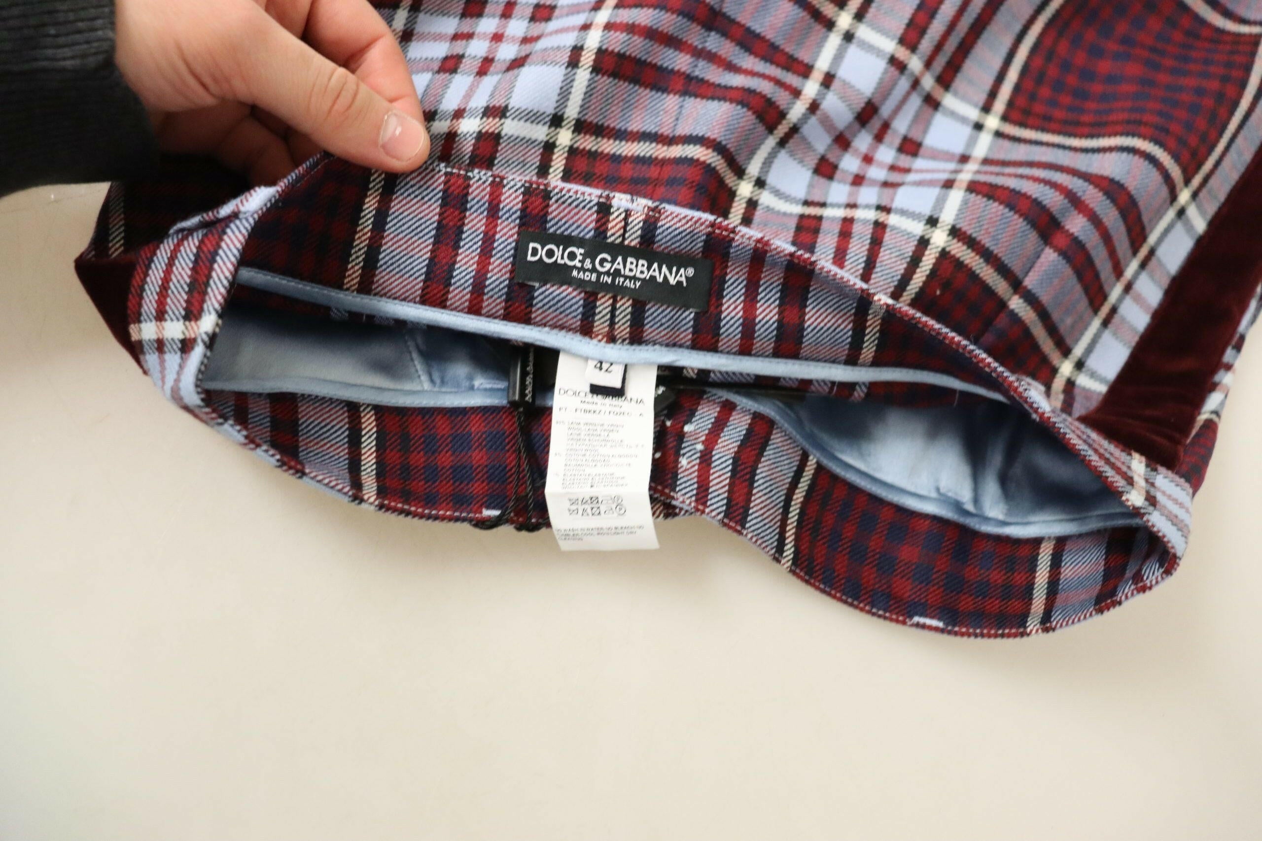 Dolce & Gabbana Gray Checked High Waist Cropped Trouser Pants -   -  Dolce & Gabbana.