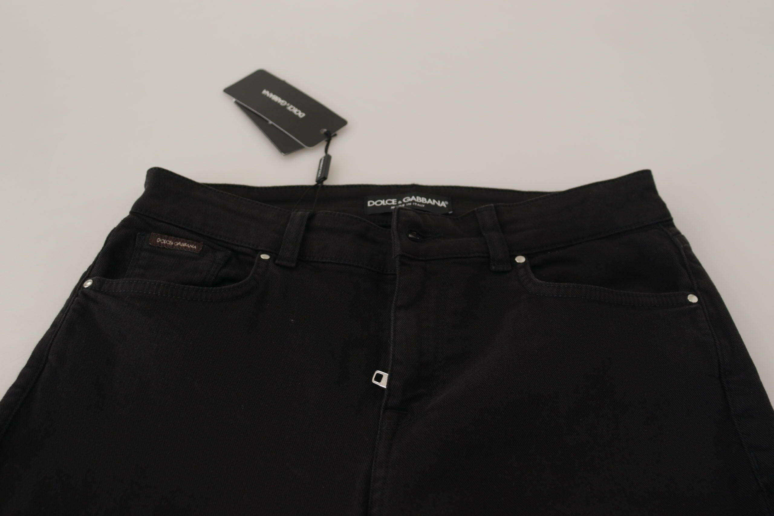 Dolce & Gabbana Black Mid Waist Skinny Denim Cotton Jeans -   -  Dolce & Gabbana.
