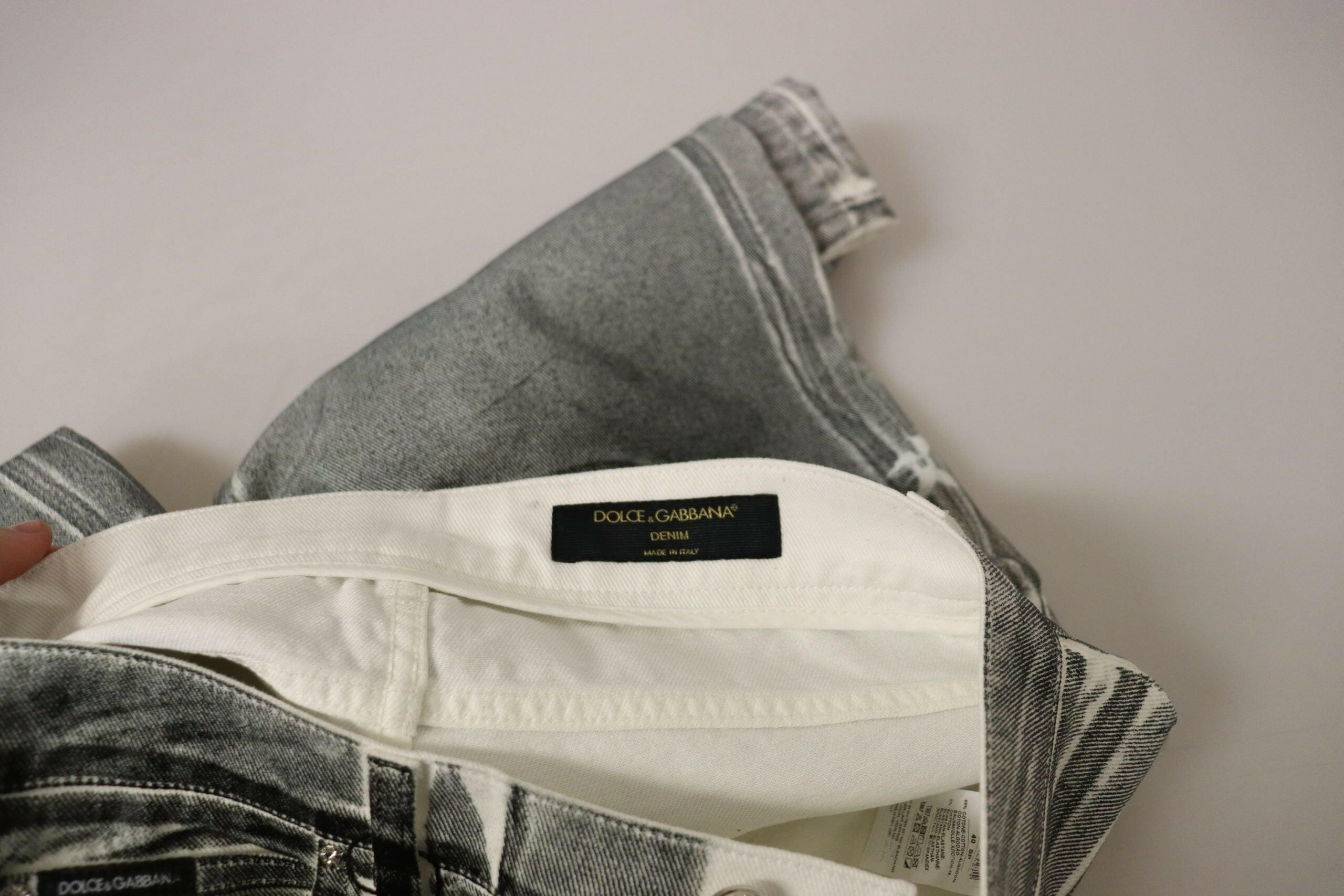 Dolce & Gabbana Grey Washed High Waist Denim Pants Cotton Jeans -   -  Dolce & Gabbana.