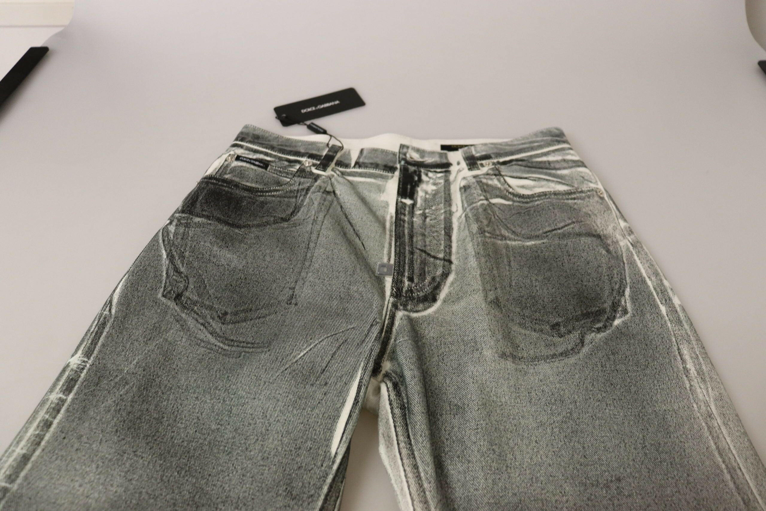 Dolce & Gabbana Grey Washed High Waist Denim Pants Cotton Jeans -   -  Dolce & Gabbana.