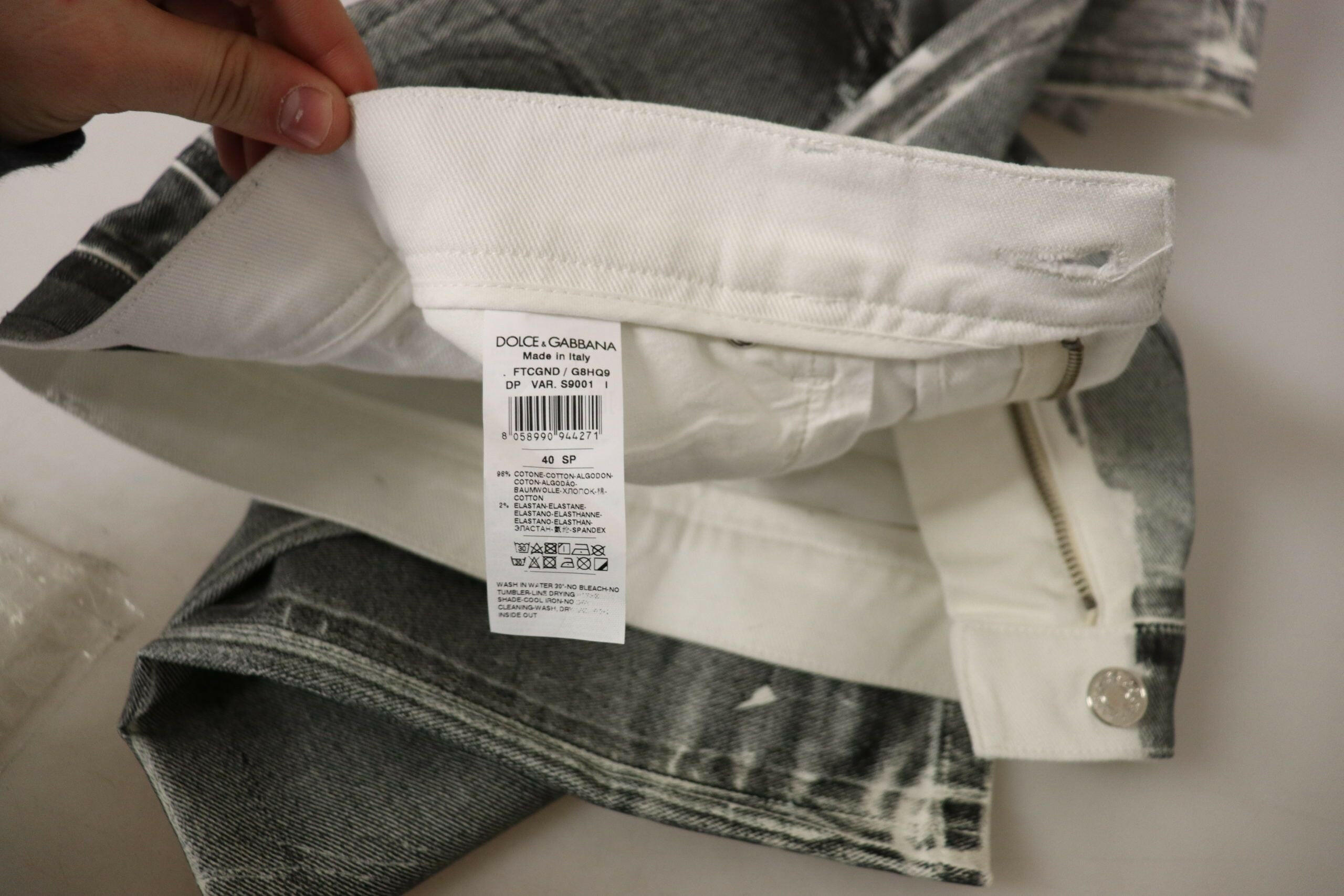 Dolce & Gabbana Grey Washed High Waist Denim Pants Cotton Jeans -   -  Dolce & Gabbana.