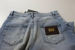 Dolce & Gabbana Blue Washed High Waist Cropped Denim Jeans -   -  Dolce & Gabbana.