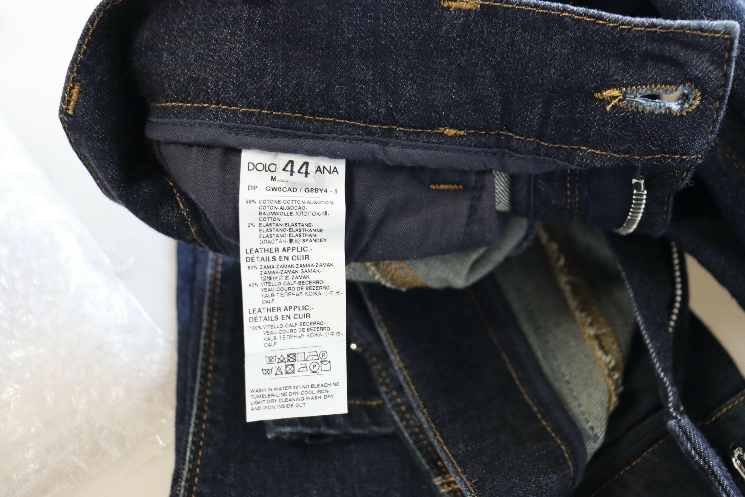 Dolce & Gabbana Blue Cotton High Waist Skinny Denim Jeans -   -  Dolce & Gabbana.