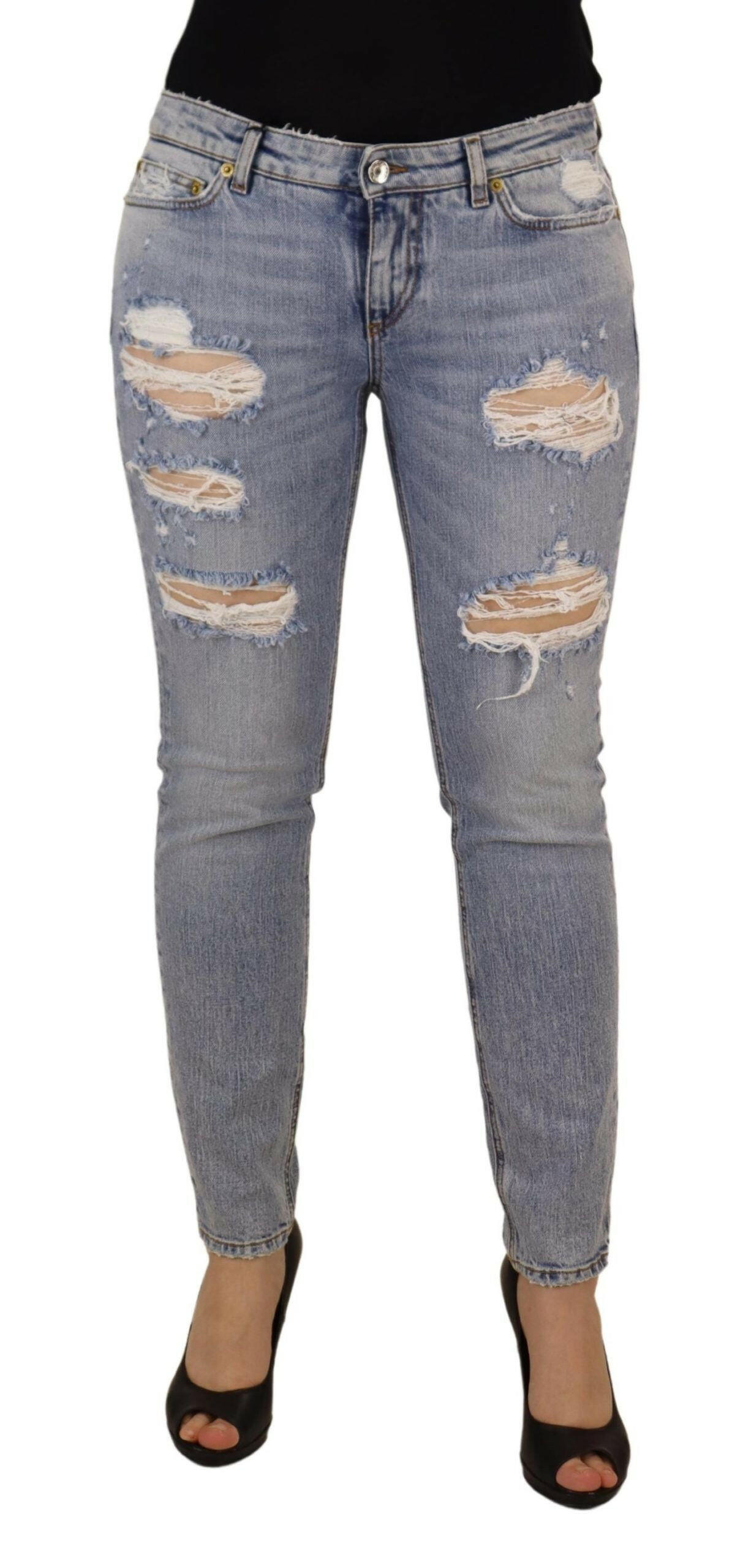 Dolce & Gabbana Blue Cotton Stretch Skinny Low Waist Denim Jeans -   -  Dolce & Gabbana.
