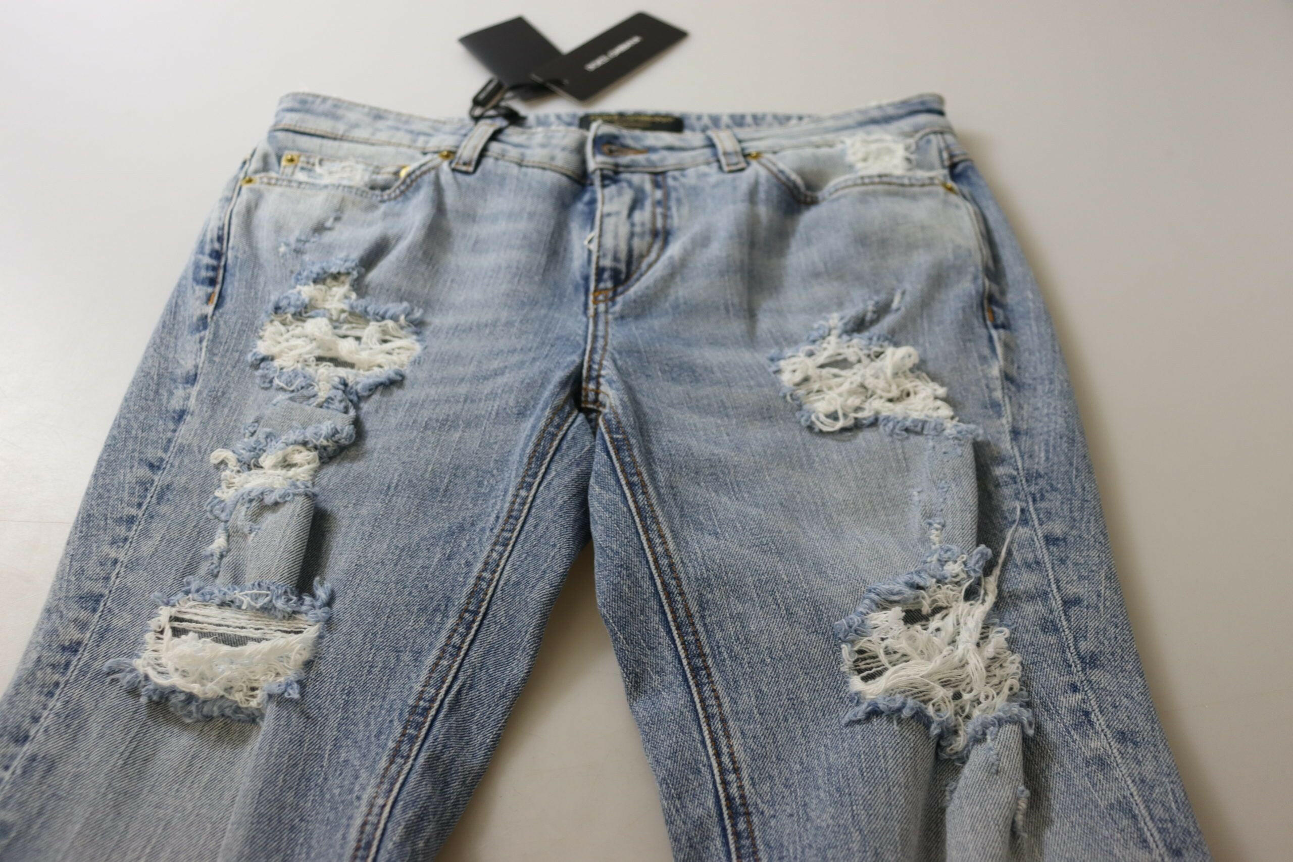 Dolce & Gabbana Blue Cotton Stretch Skinny Low Waist Denim Jeans -   -  Dolce & Gabbana.