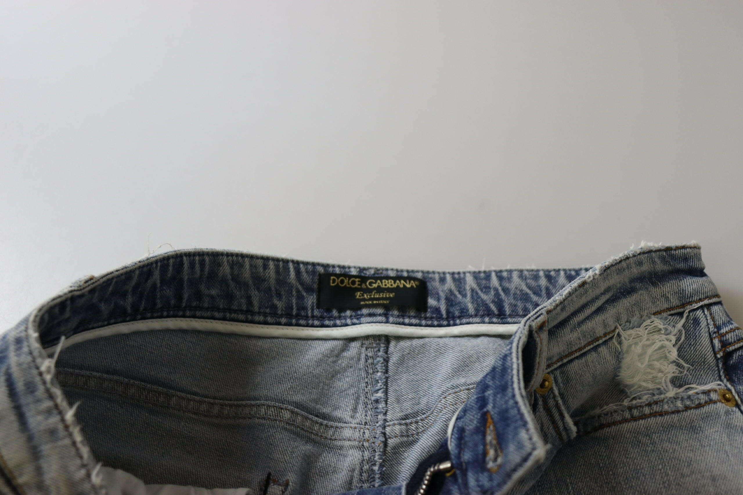 Dolce & Gabbana Blue Cotton Stretch Skinny Low Waist Denim Jeans -   -  Dolce & Gabbana.
