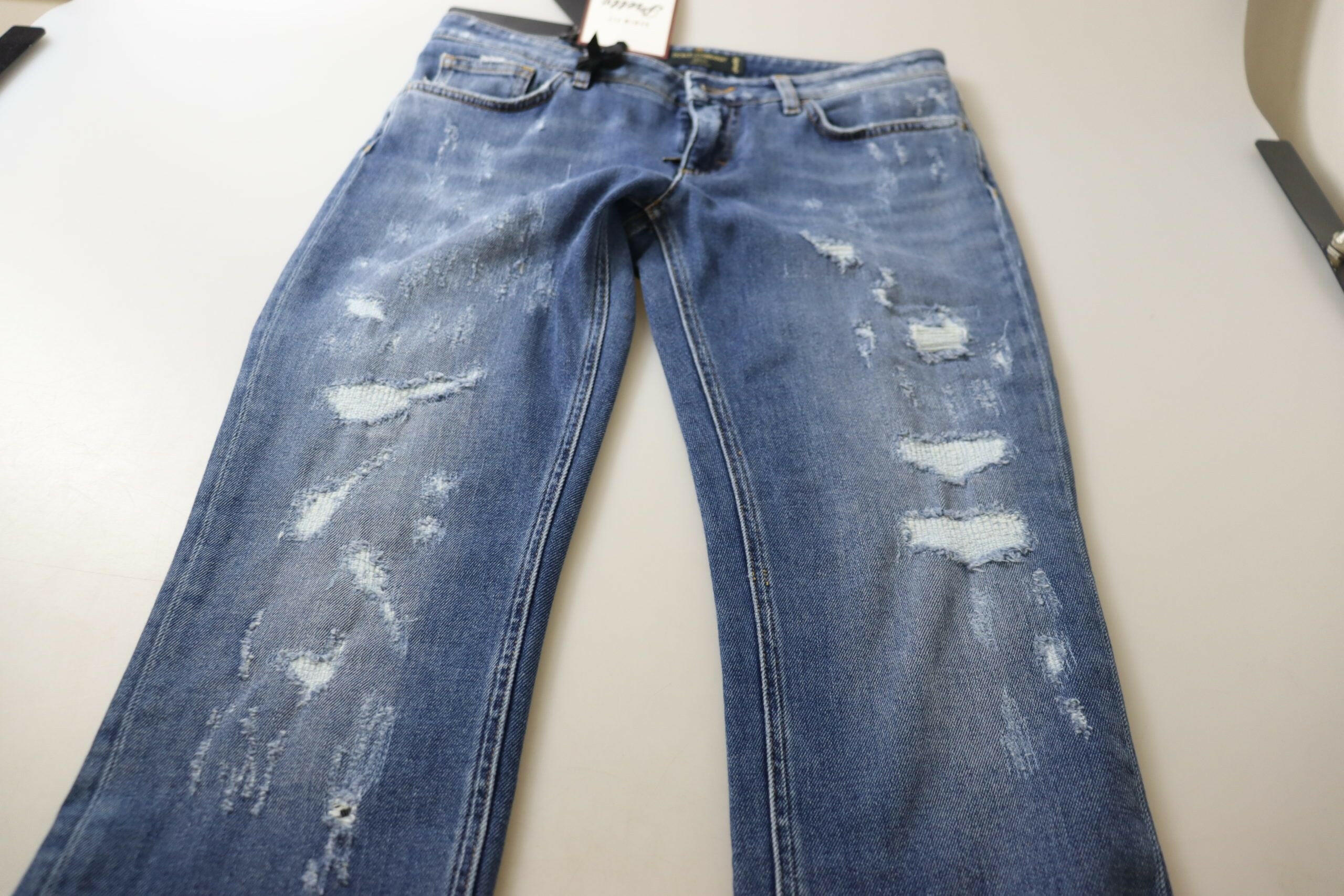 Dolce & Gabbana Blue Washed Cotton Skinny Low Waist Denim Jeans -   -  Dolce & Gabbana.