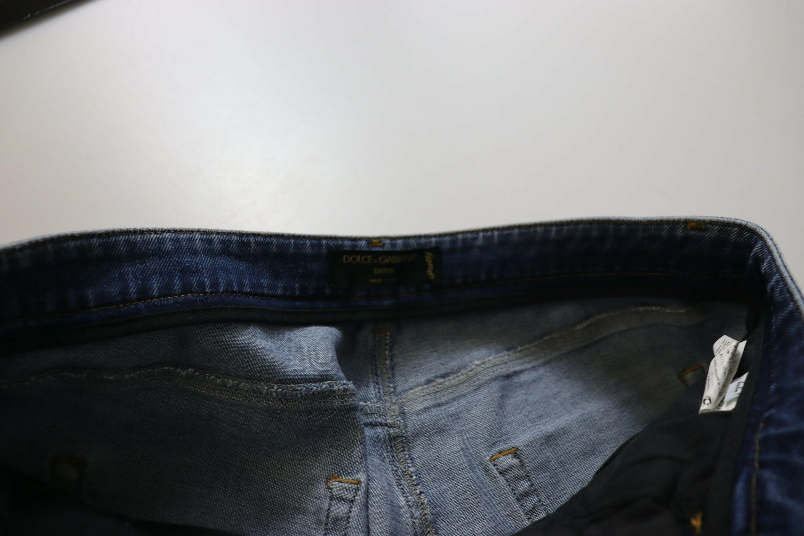 Dolce & Gabbana Blue Washed Cotton Skinny Low Waist Denim Jeans -   -  Dolce & Gabbana.