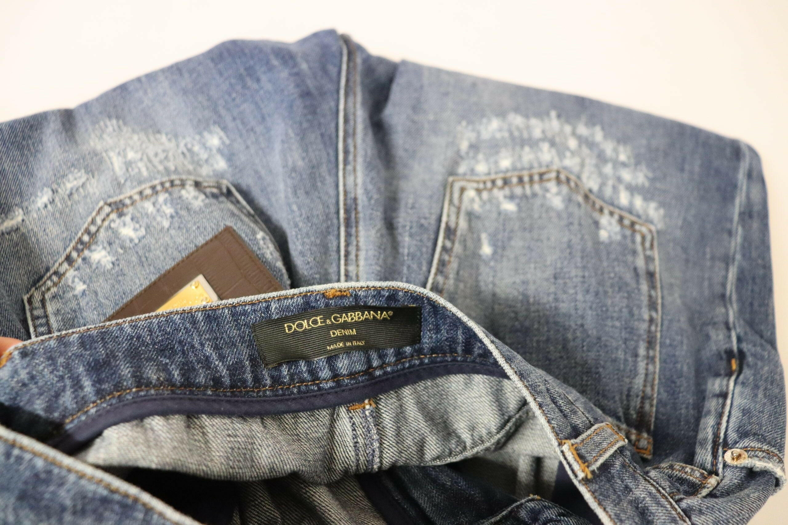 Dolce & Gabbana Blue Washed High Waist Loose Fit Pants -   -  Dolce & Gabbana.