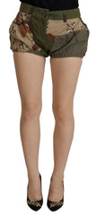 Dolce & Gabbana Green High Waist Hot Pants Cotton Army Shorts -   -  Dolce & Gabbana.