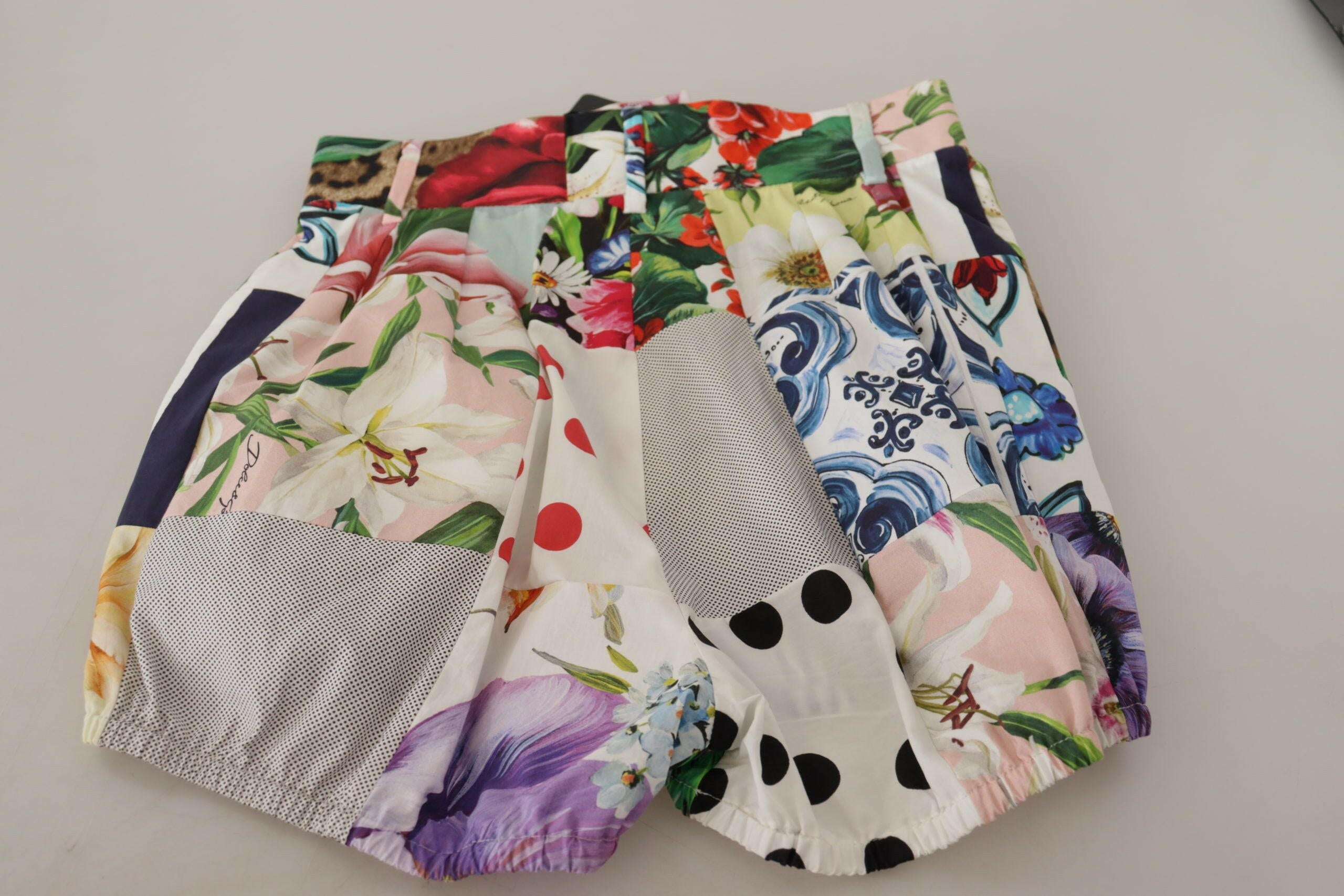 Dolce & Gabbana Multicolor Patchwork High Waist Cotton Shorts -   -  Dolce & Gabbana.