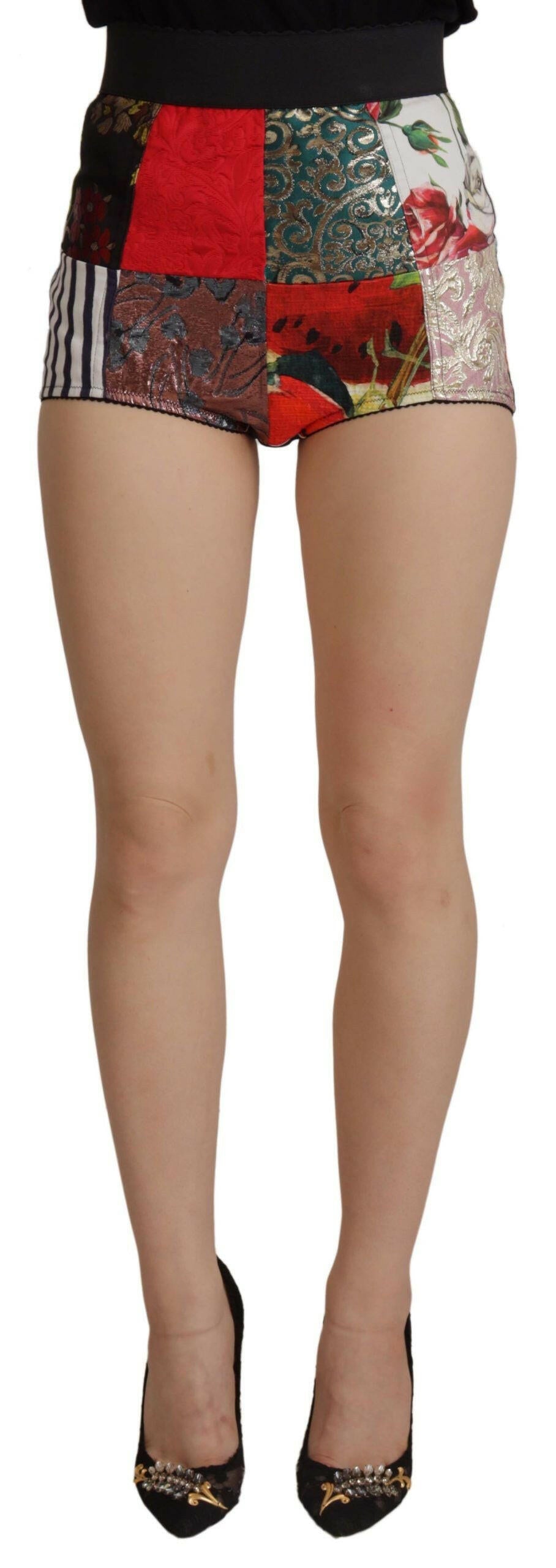 Dolce & Gabbana Multicolor Patchwork Jacquard Nylon Shorts -   -  Dolce & Gabbana.