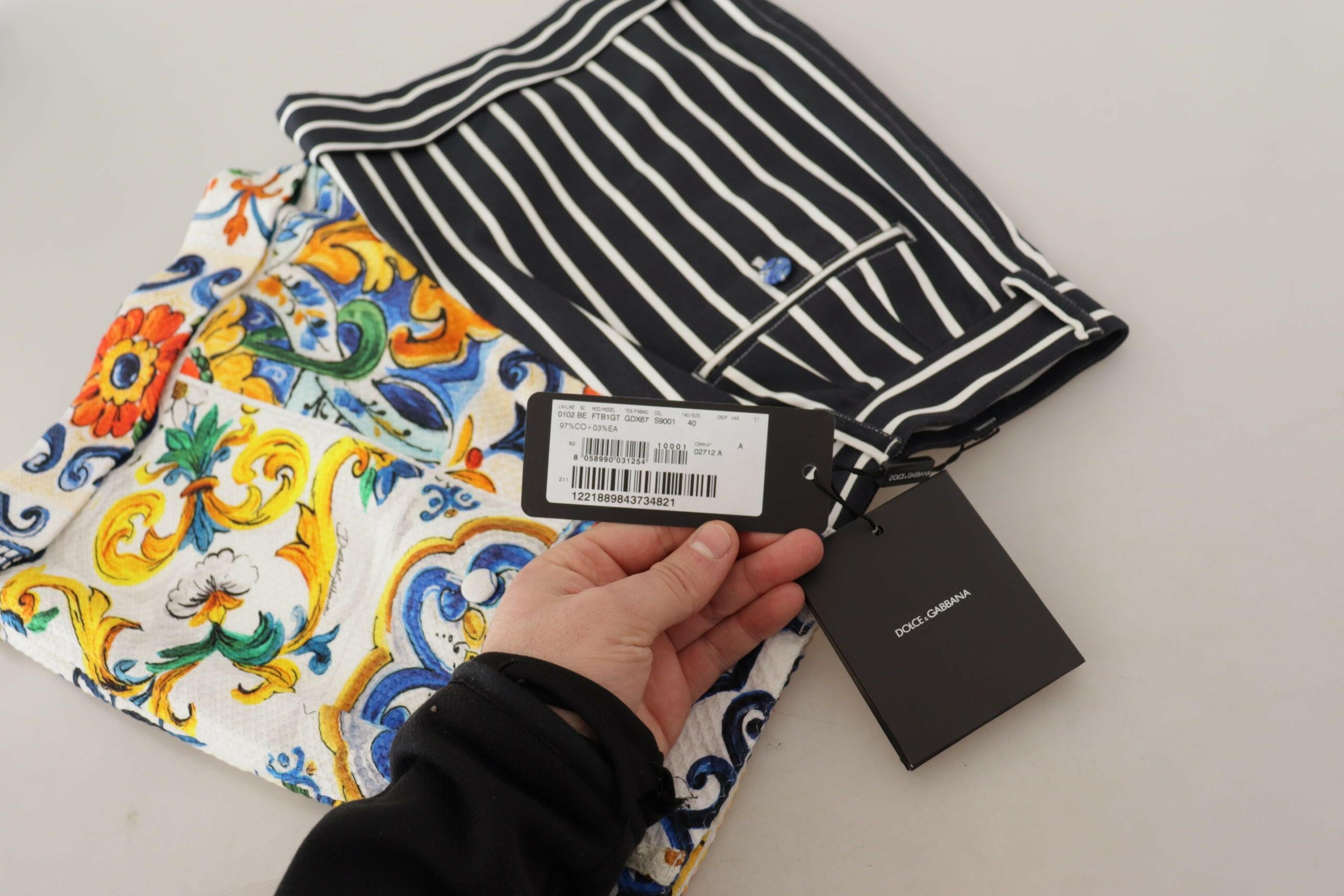 Dolce & Gabbana Multicolor Stripes Majolica Bermuda Shorts -   -  Dolce & Gabbana.