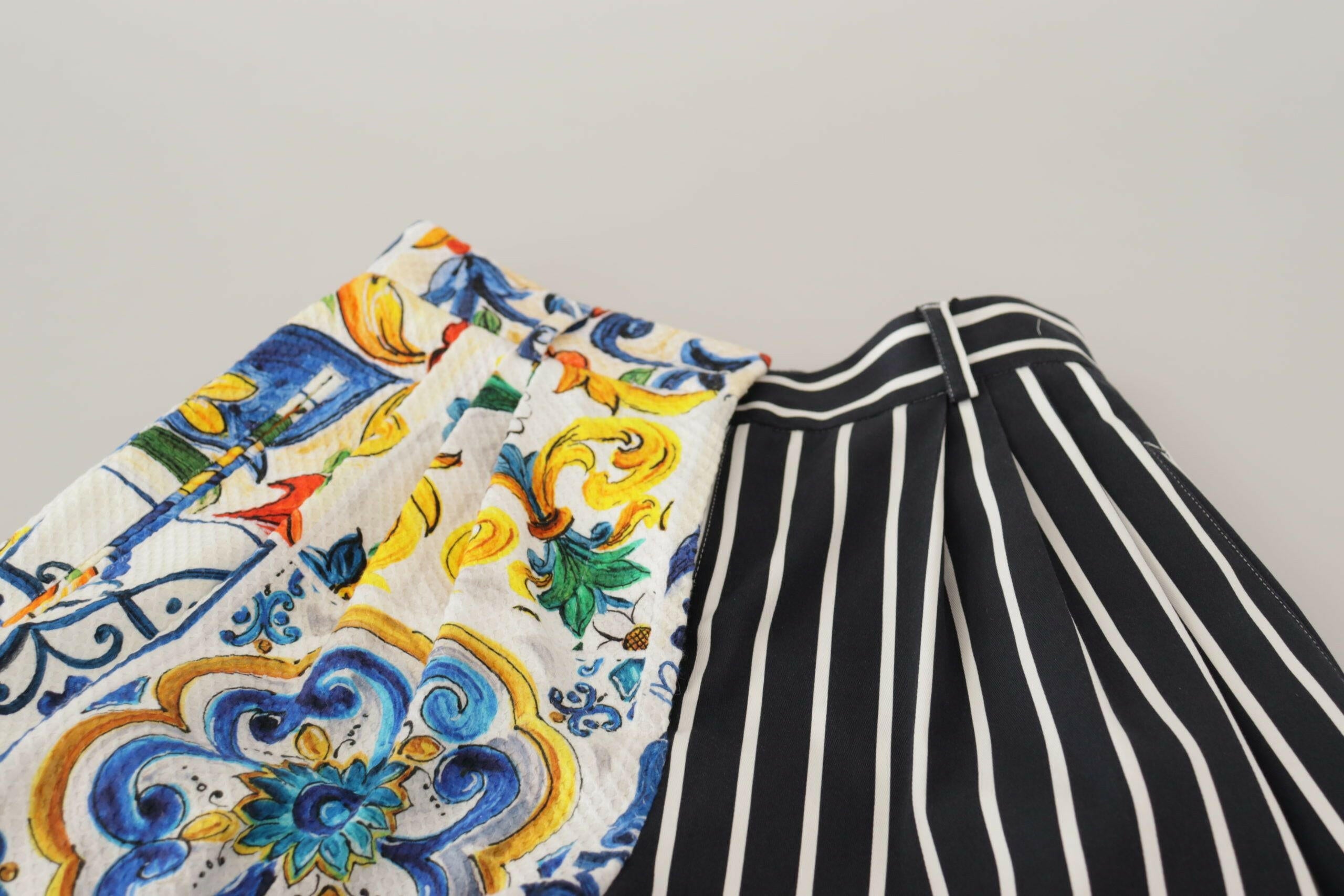 Dolce & Gabbana Multicolor Stripes Majolica Bermuda Shorts -   -  Dolce & Gabbana.