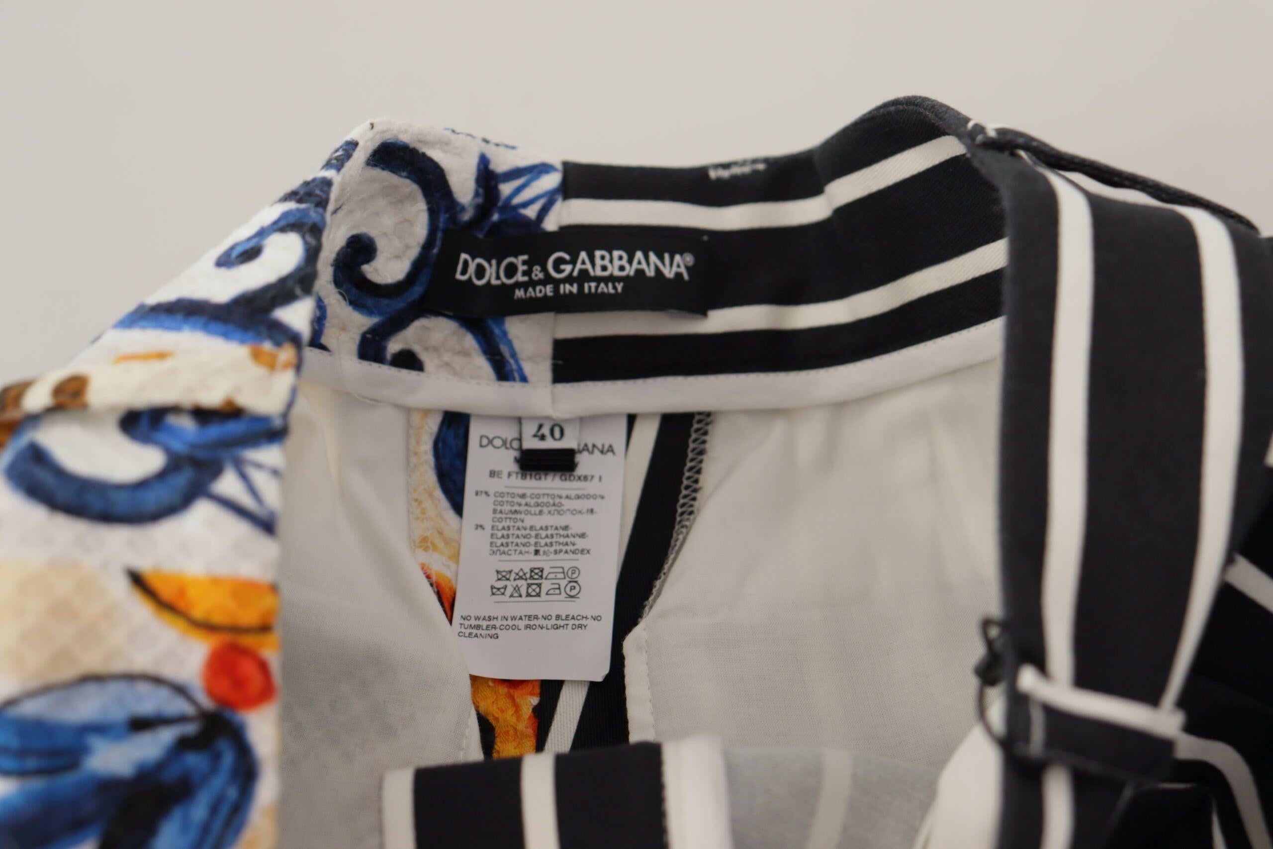 Dolce & Gabbana Multicolor Stripes Majolica Bermuda Shorts -   -  Dolce & Gabbana.