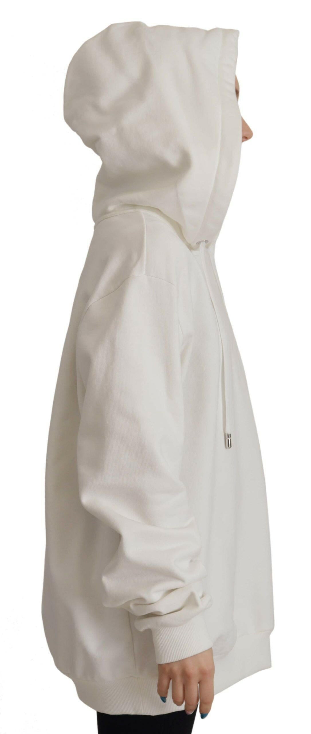 Dolce & Gabbana White Hoodie Pullover Embroidered Sweater -   -  Dolce & Gabbana.
