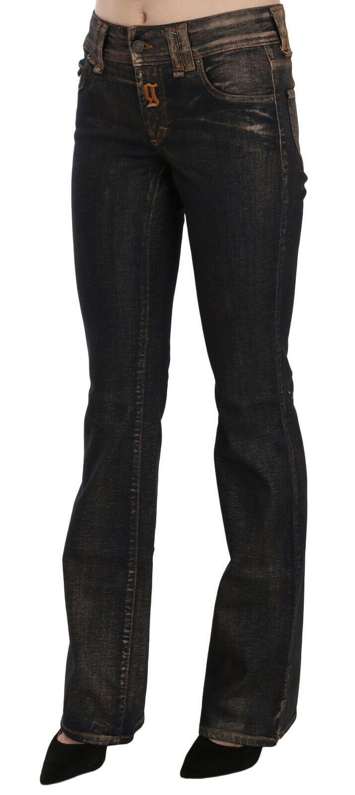 John Galliano Black Washed Mid Waist Flared Denim Pants Cotton -   -  John Galliano.