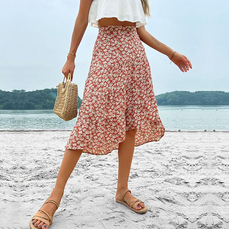 Floral Skirt Holiday Skirt Irregular Print Skirt -  0 -  Alyssa Ashley.