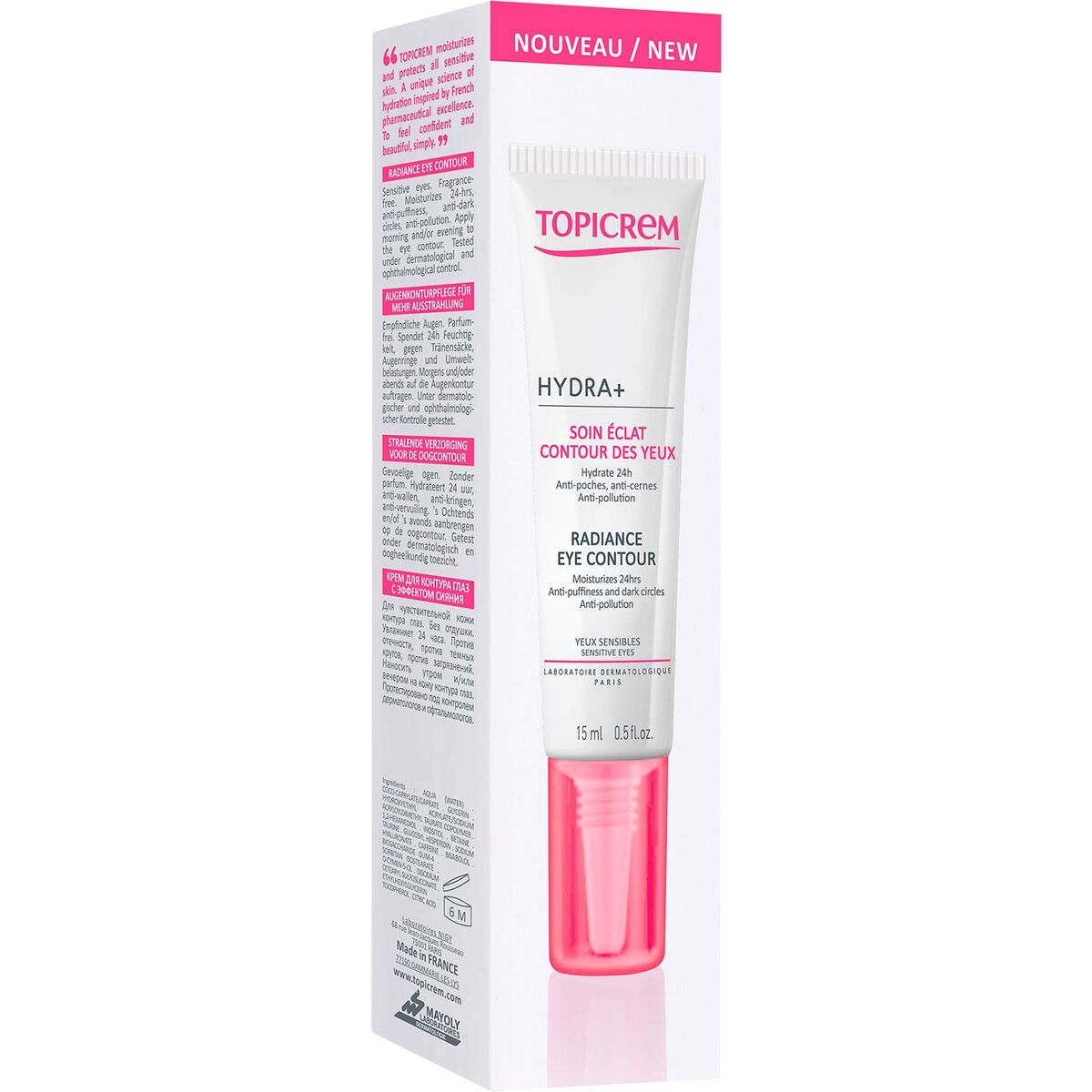 Eye Area Cream Topicrem Radiance Hydra+ 15 ml -  Beauty, Skin care -  Topicrem.