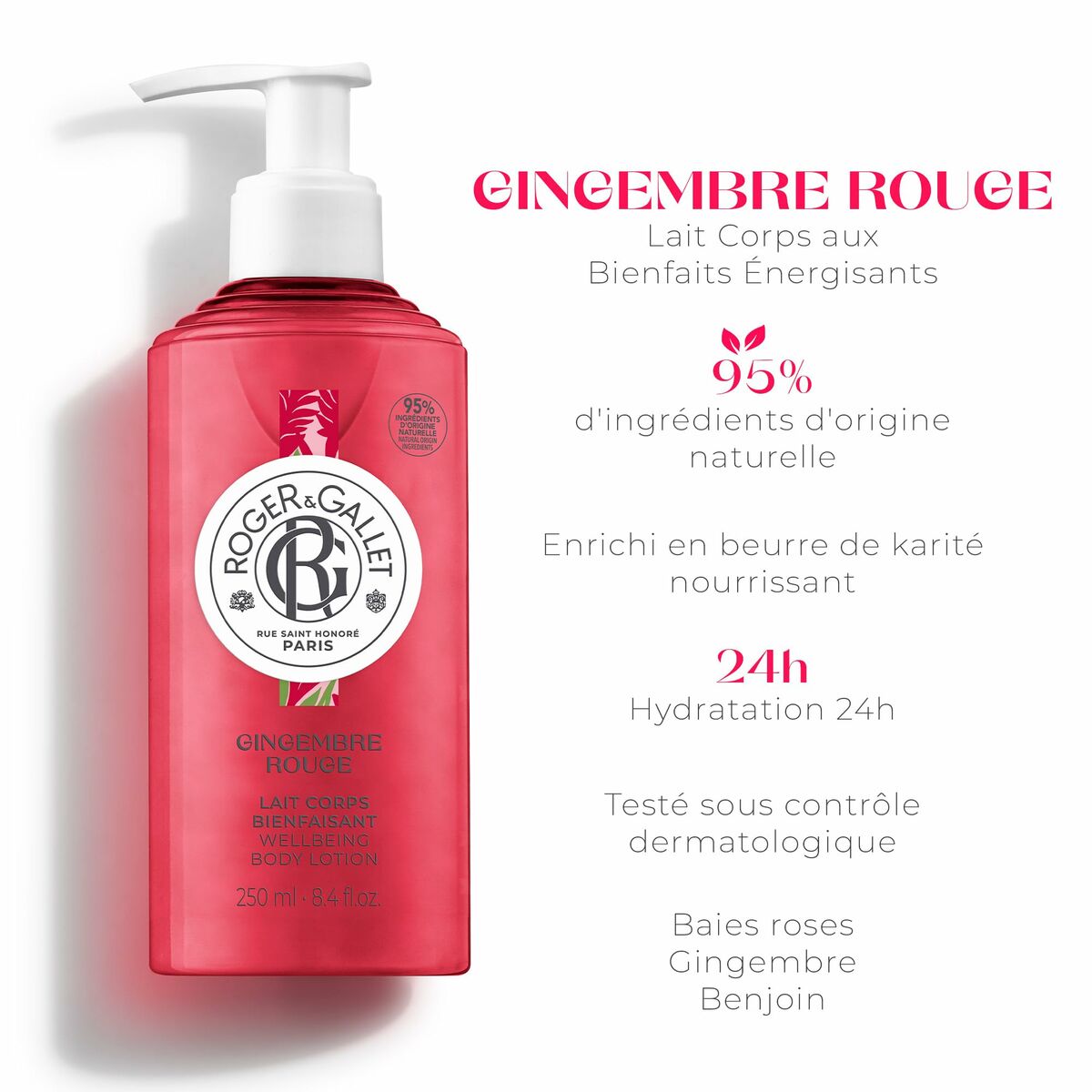 Body Cream Roger & Gallet Gingembre Rouge 250 ml -  Beauty, Skin care -  Roger & Gallet.