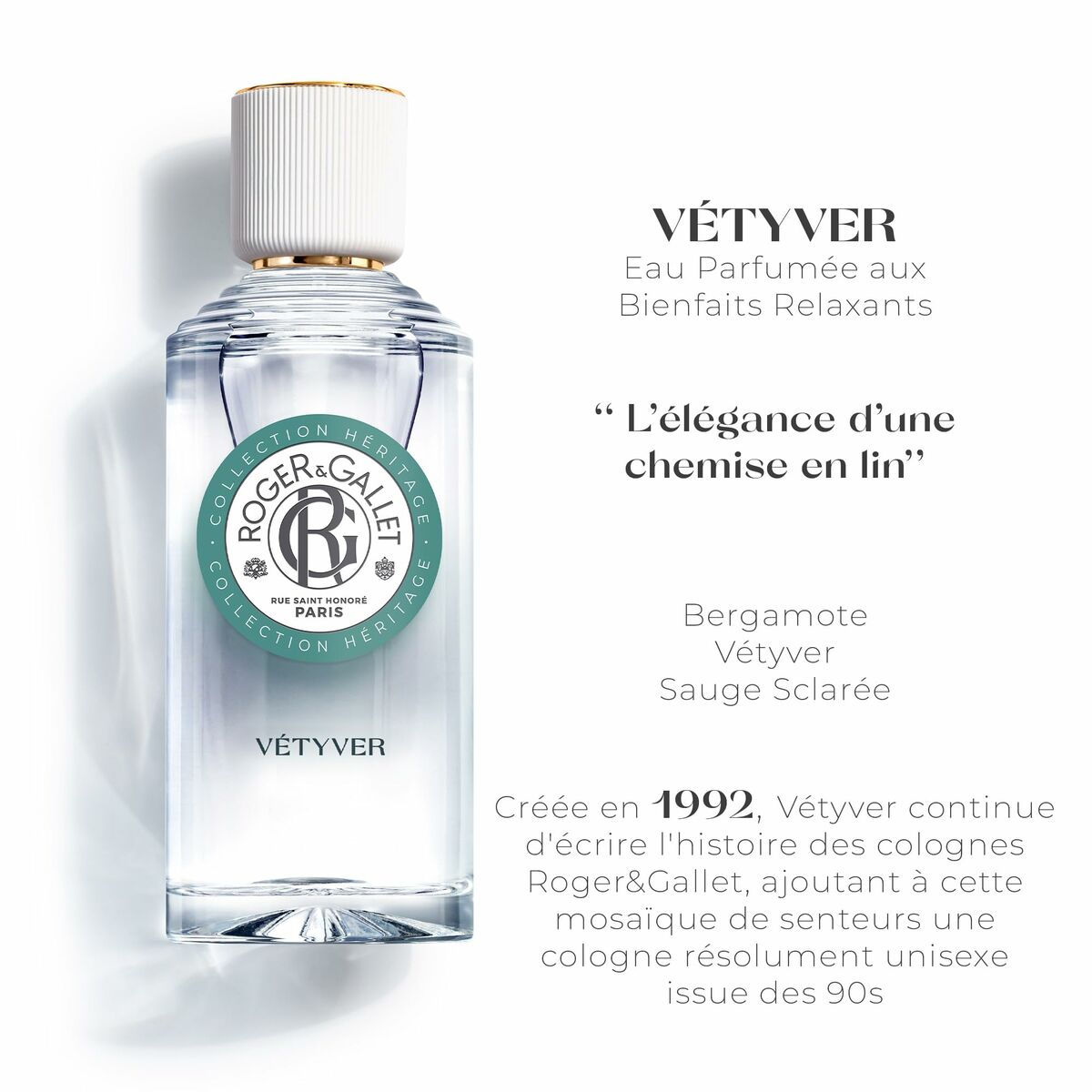 Unisex Perfume Roger & Gallet Vétyver EDP 100 ml -  Beauty, Perfumes and fragrances -  Roger & Gallet.
