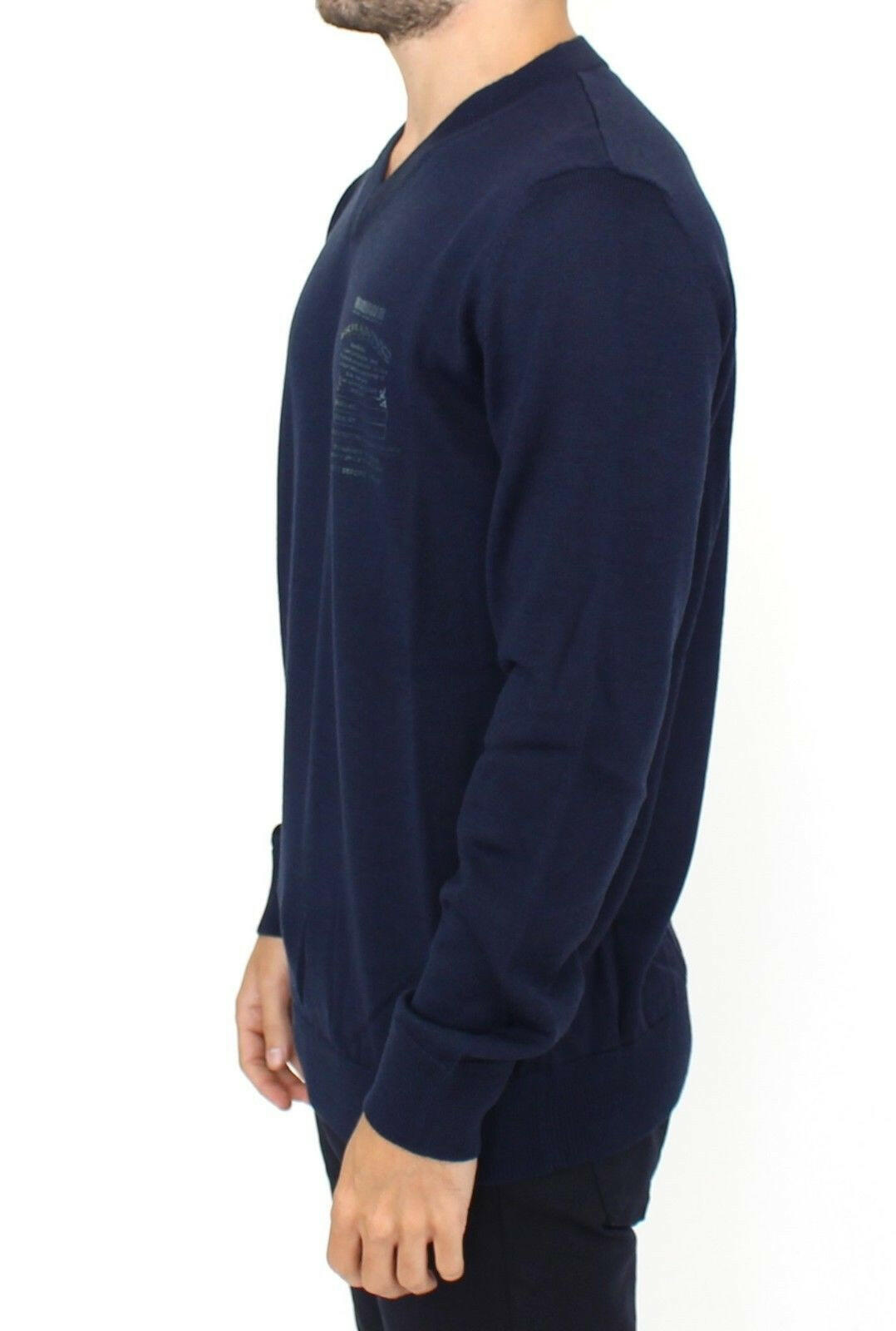 Ermanno Scervino Blue Wool Blend V-neck Pullover Sweater -   -  Ermanno Scervino.