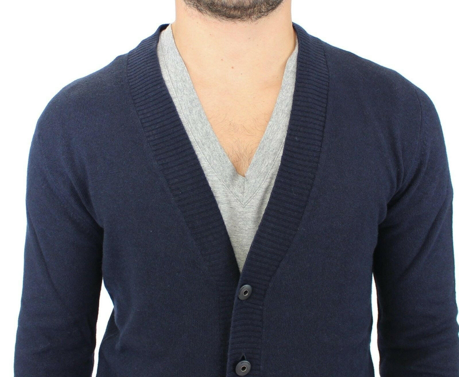 Ermanno Scervino Blue Wool Cashmere Cardigan Pullover Sweater -   -  Ermanno Scervino.