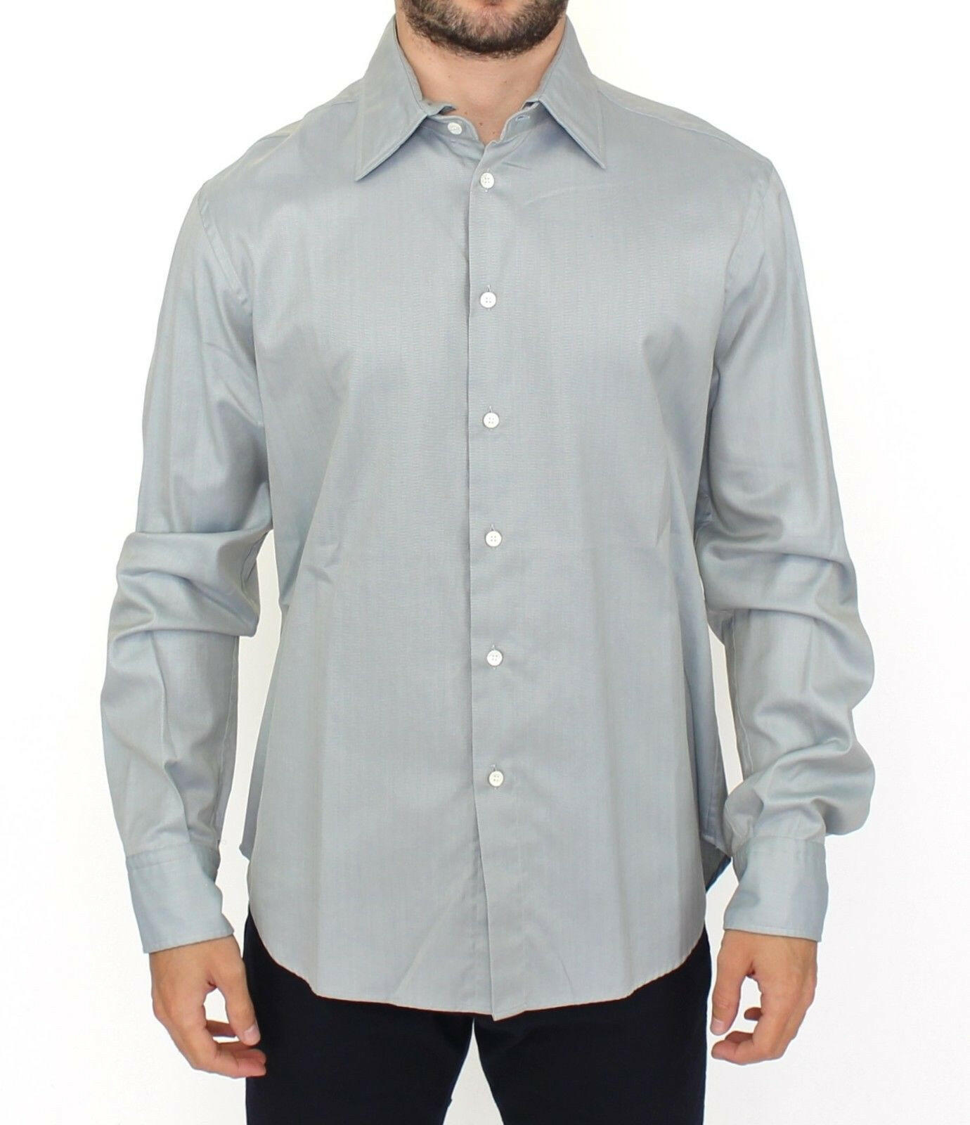 Ermanno Scervino Gray Cotton Long Sleeve Casual Shirt Top -   -  Ermanno Scervino.