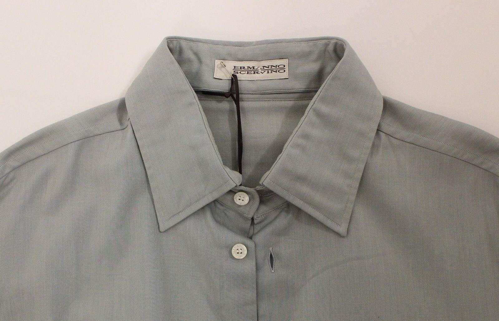 Ermanno Scervino Gray Cotton Long Sleeve Casual Shirt Top -   -  Ermanno Scervino.