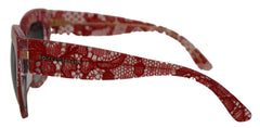 Dolce & Gabbana Red Lace Acetate Rectangle Shades  DG4231F  Sunglasses -  Jewellery, Women -  Dolce & Gabbana.