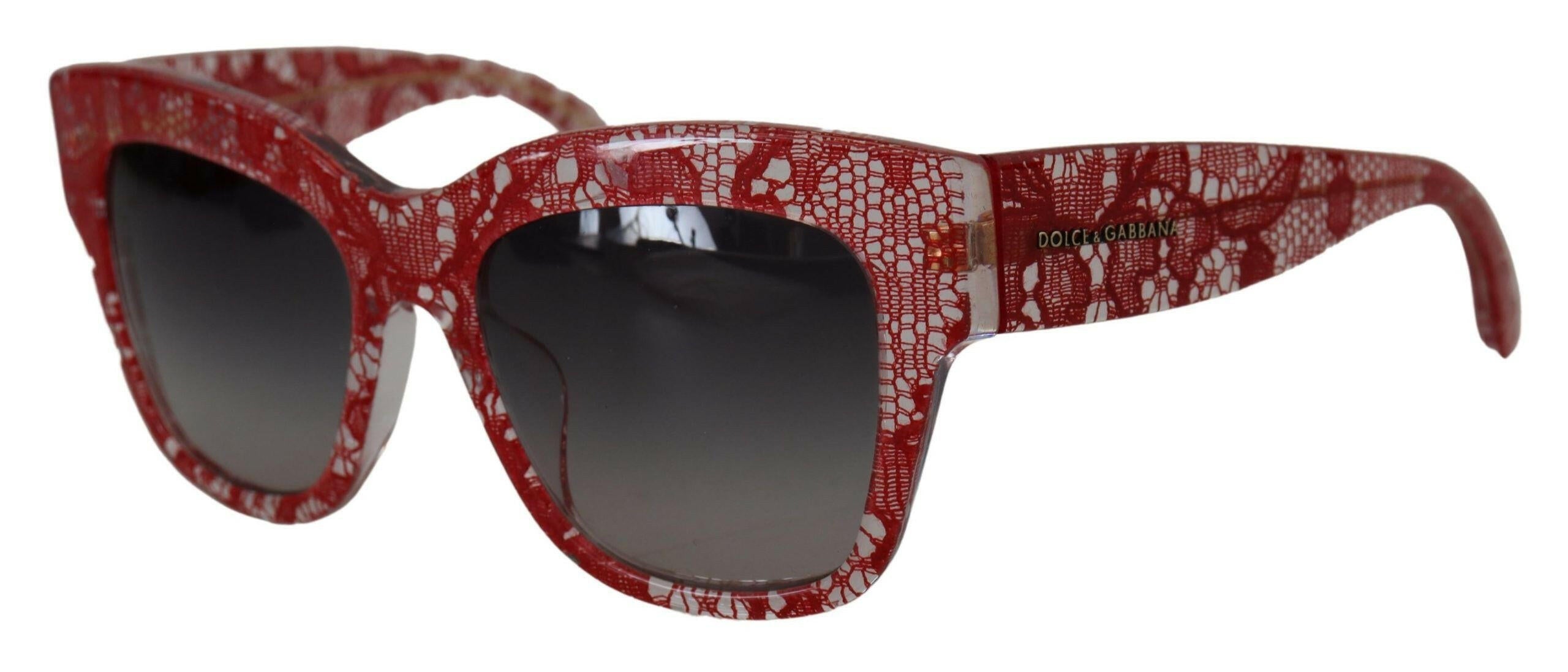 Dolce & Gabbana Red Lace Acetate Rectangle Shades  DG4231F  Sunglasses -  Jewellery, Women -  Dolce & Gabbana.