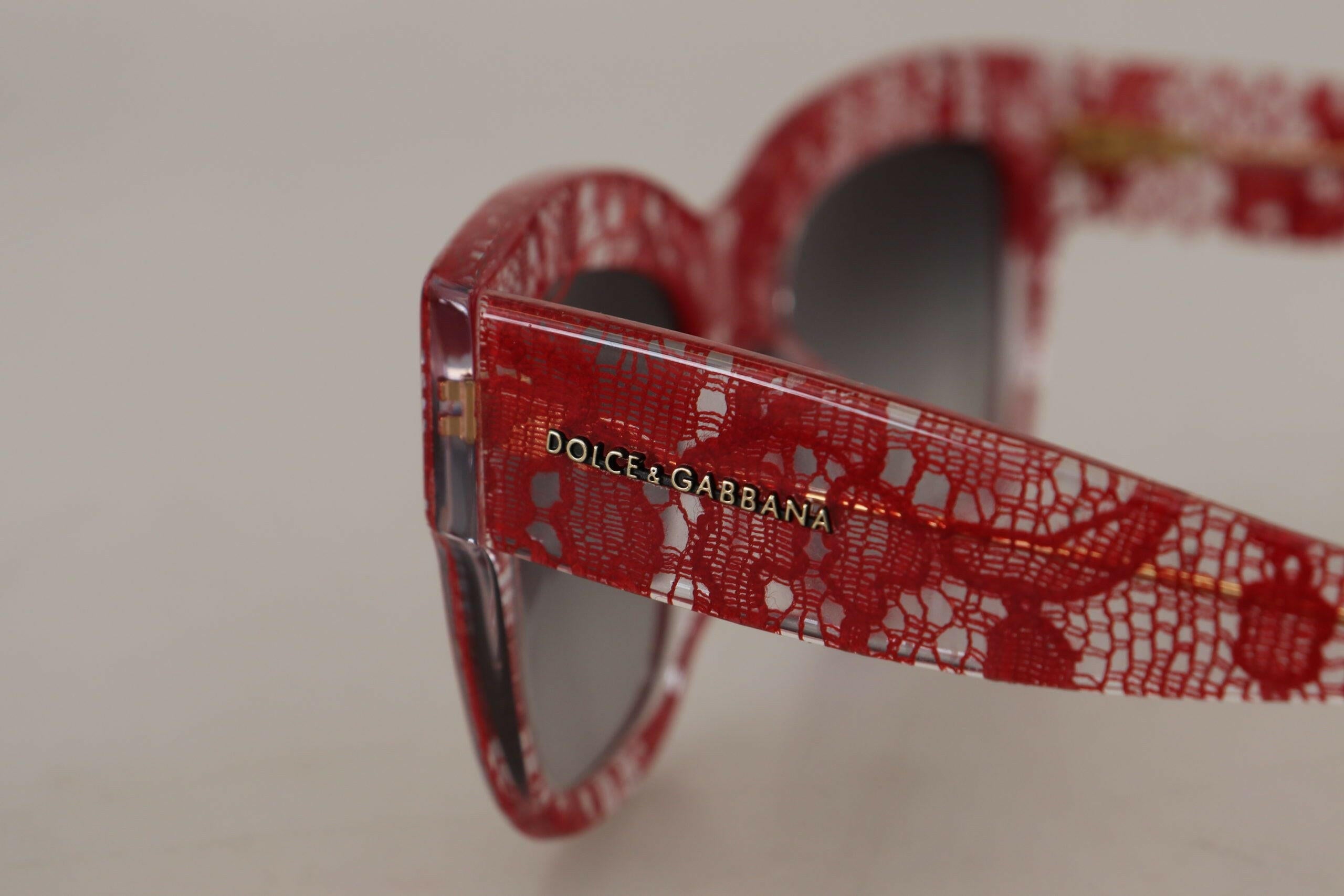 Dolce & Gabbana Red Lace Acetate Rectangle Shades  DG4231F  Sunglasses -  Jewellery, Women -  Dolce & Gabbana.