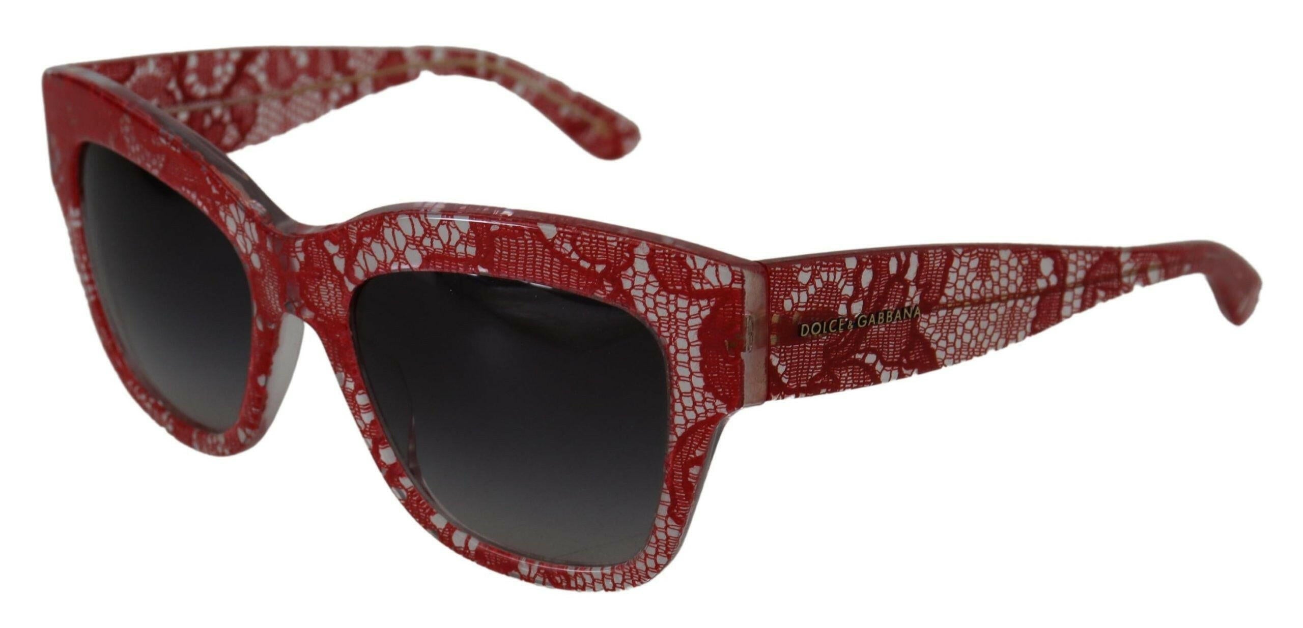 Dolce & Gabbana Red Lace Acetate Rectangle Shades DG4231Sunglasses -  Jewellery, Women -  Dolce & Gabbana.