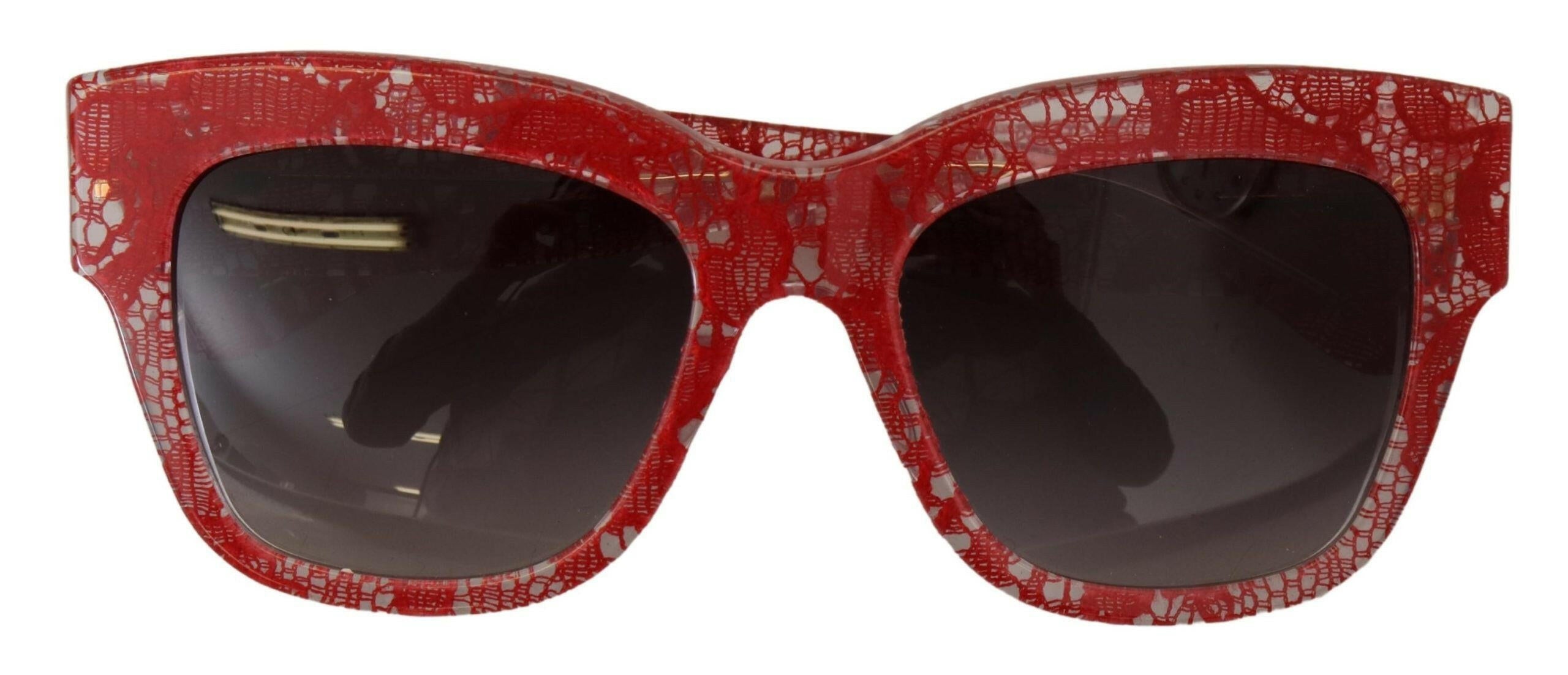 Dolce & Gabbana Red Lace Acetate Rectangle Shades DG4231Sunglasses -  Jewellery, Women -  Dolce & Gabbana.