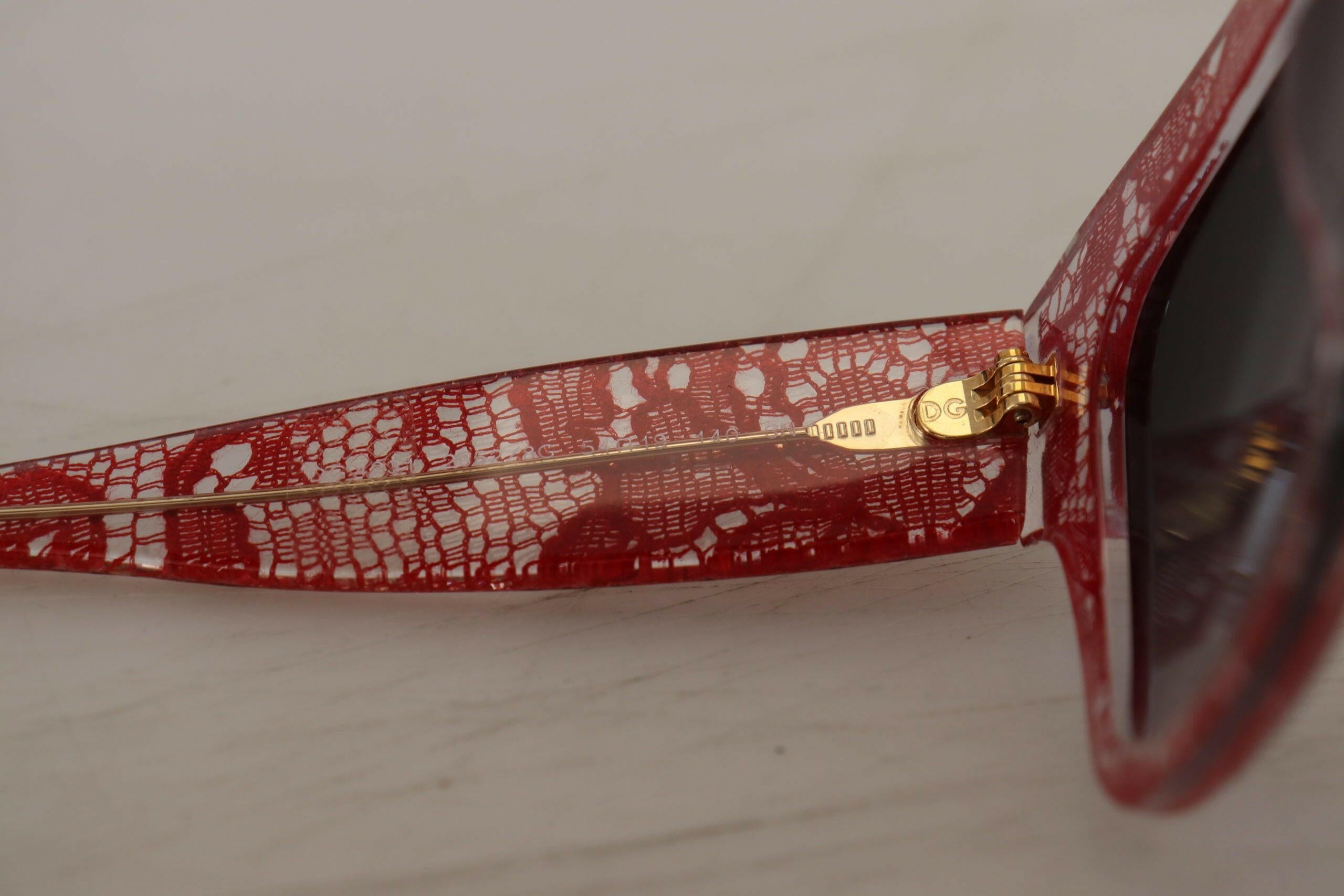 Dolce & Gabbana Red Lace Acetate Rectangle Shades DG4231Sunglasses -  Jewellery, Women -  Dolce & Gabbana.