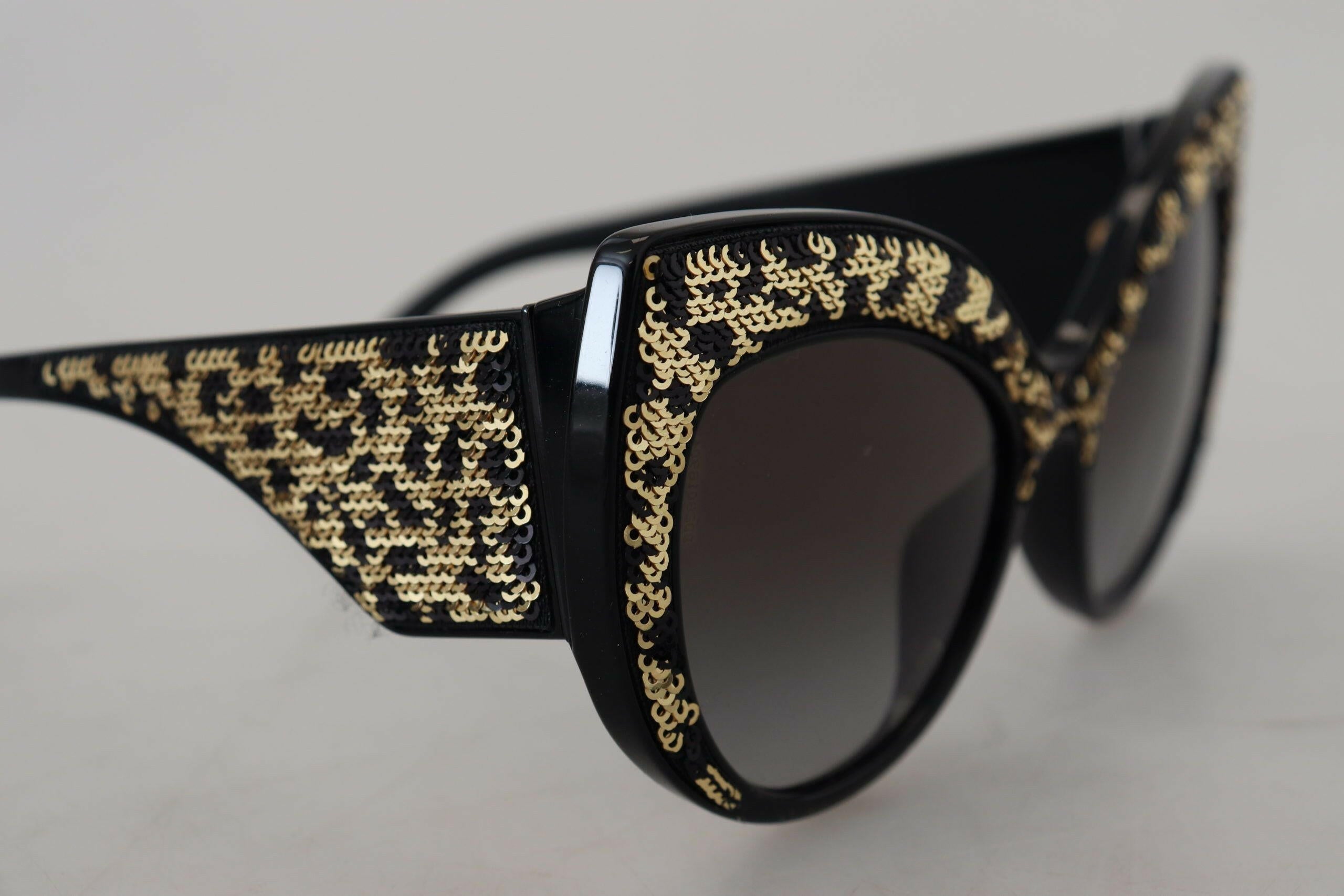Dolce & Gabbana Black Gold Sequin Butterfly Polarized DG4326 Sunglasses -  Jewellery, Women -  Dolce & Gabbana.