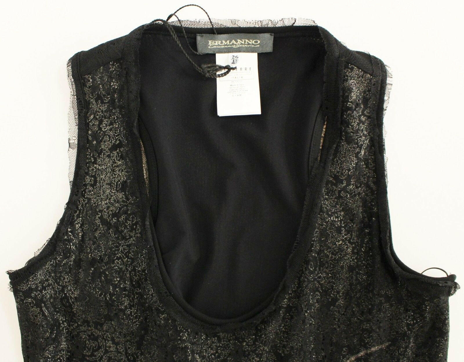 Ermanno Scervino Black Lace Lined Stretch Mini Dress -   -  Ermanno Scervino.