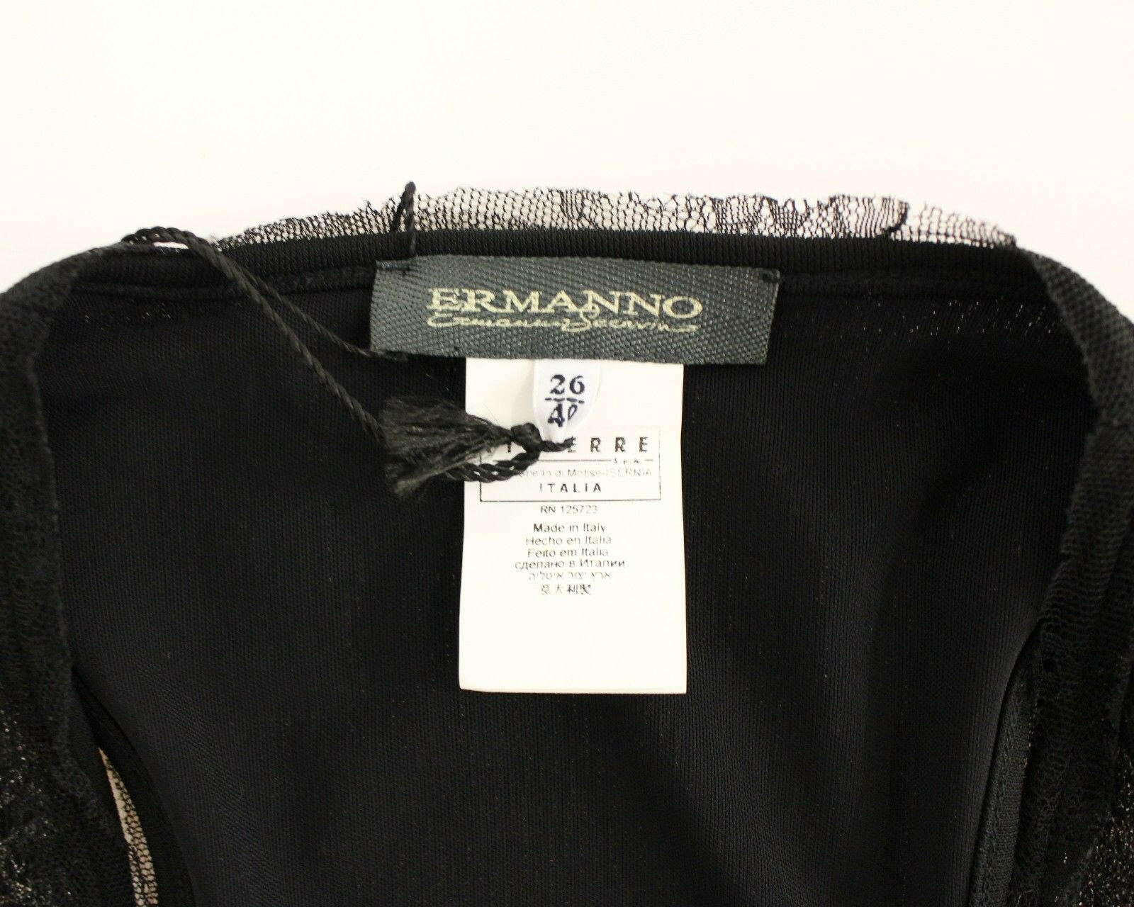 Ermanno Scervino Black Lace Lined Stretch Mini Dress -   -  Ermanno Scervino.