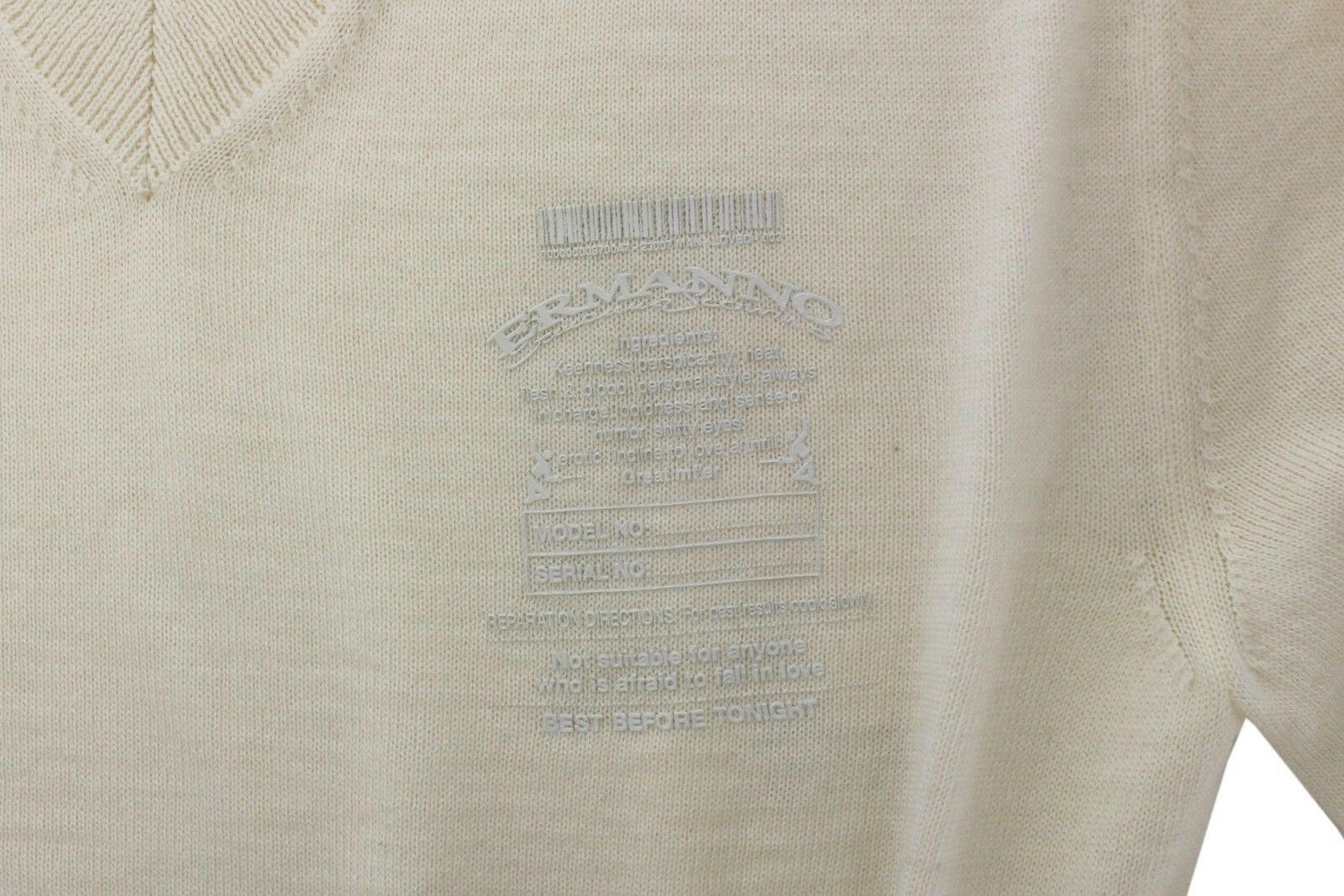 Ermanno Scervino Off White Wool Blend V-neck Pullover Sweater -   -  Ermanno Scervino.