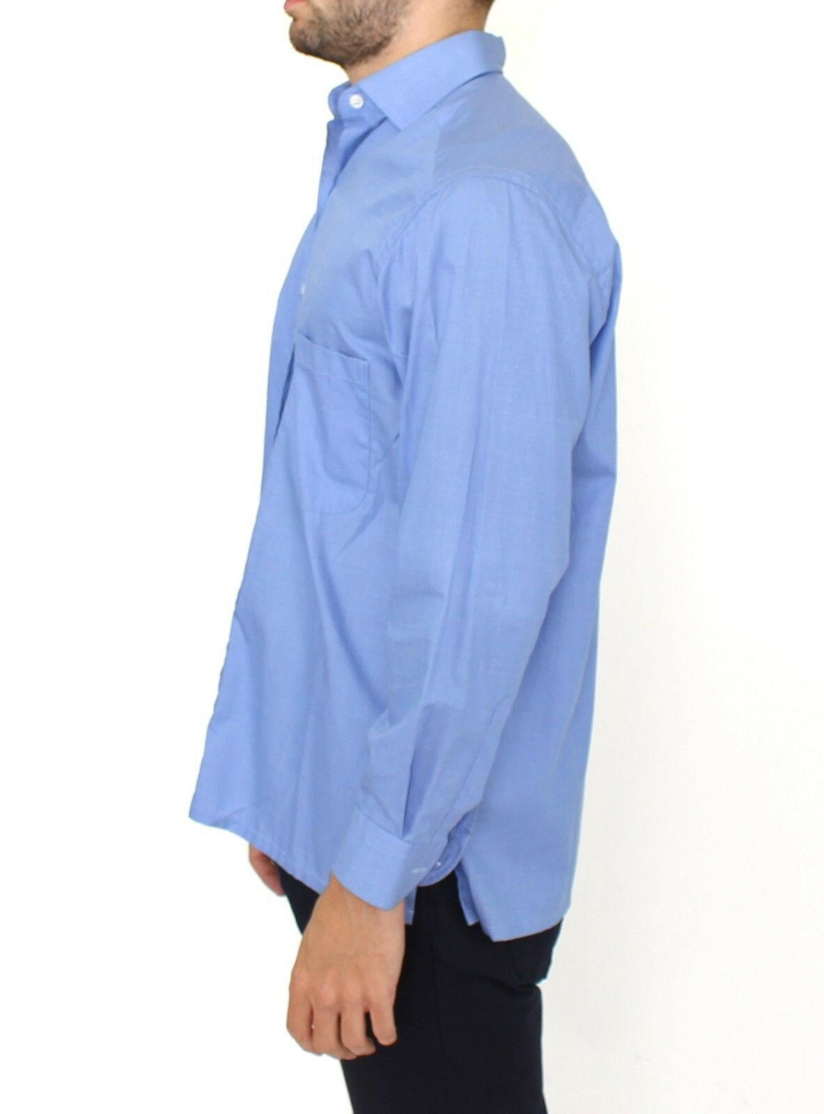 Ermanno Scervino Blue Cotton Dress Classic Fit Shirt -   -  Ermanno Scervino.