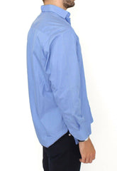 Ermanno Scervino Blue Cotton Dress Classic Fit Shirt -   -  Ermanno Scervino.